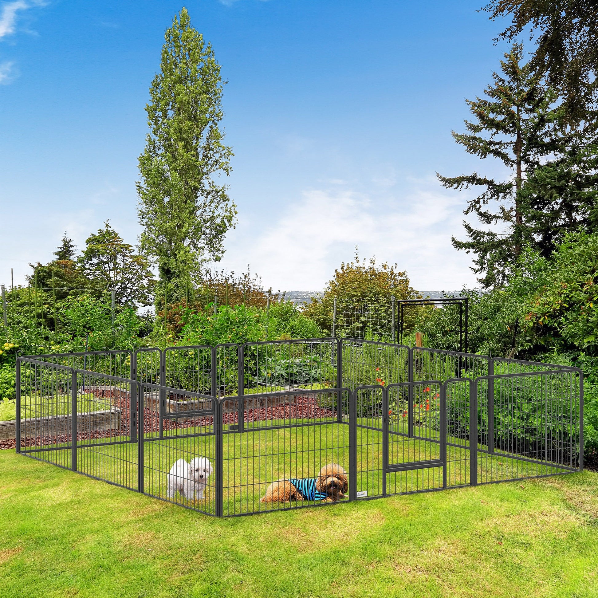 Dog Pen 12 Panels Puppy Pen Heavy Duty Pet Playpen for Indoor Outdoor for Dogs, Rabbits, Ducks 60cm High