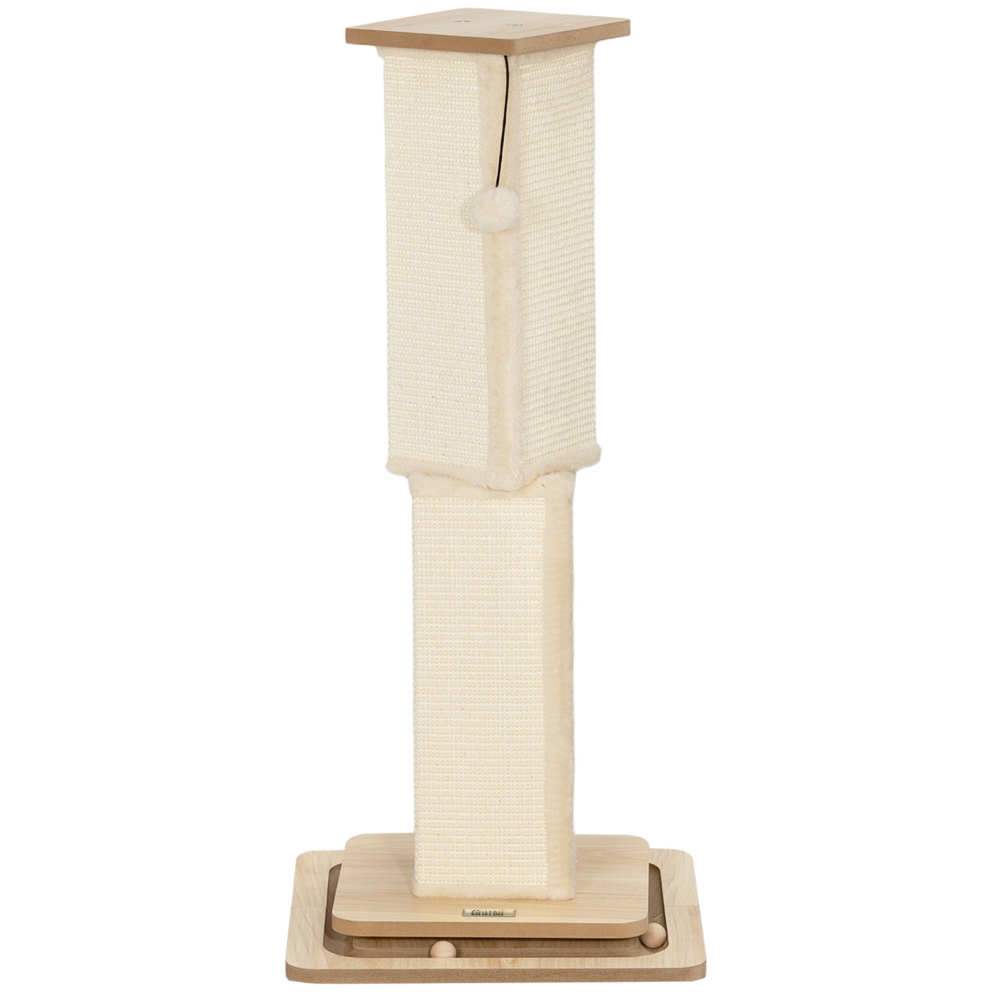 Cat Scratching Post, 87cm Cat Scratcher with Sisal Scratching Post, Track Ball Toy, Hanging Ball, 3 in 1 Cat Scratcher Post for Indoor Kittens