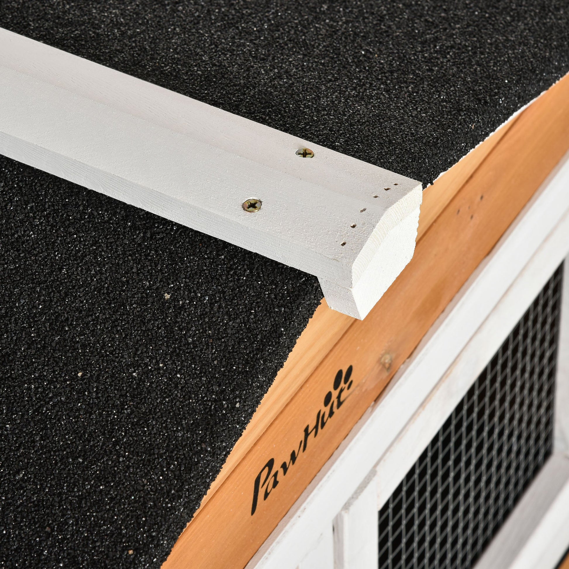 Rabbit Hutch Outdoor with Run Guinea Pig Hutch 2-Tier Bunny Cage w/ Wheels No-Leak Plastic Tray 157.4 x 53 x 99.5 cm - Yellow