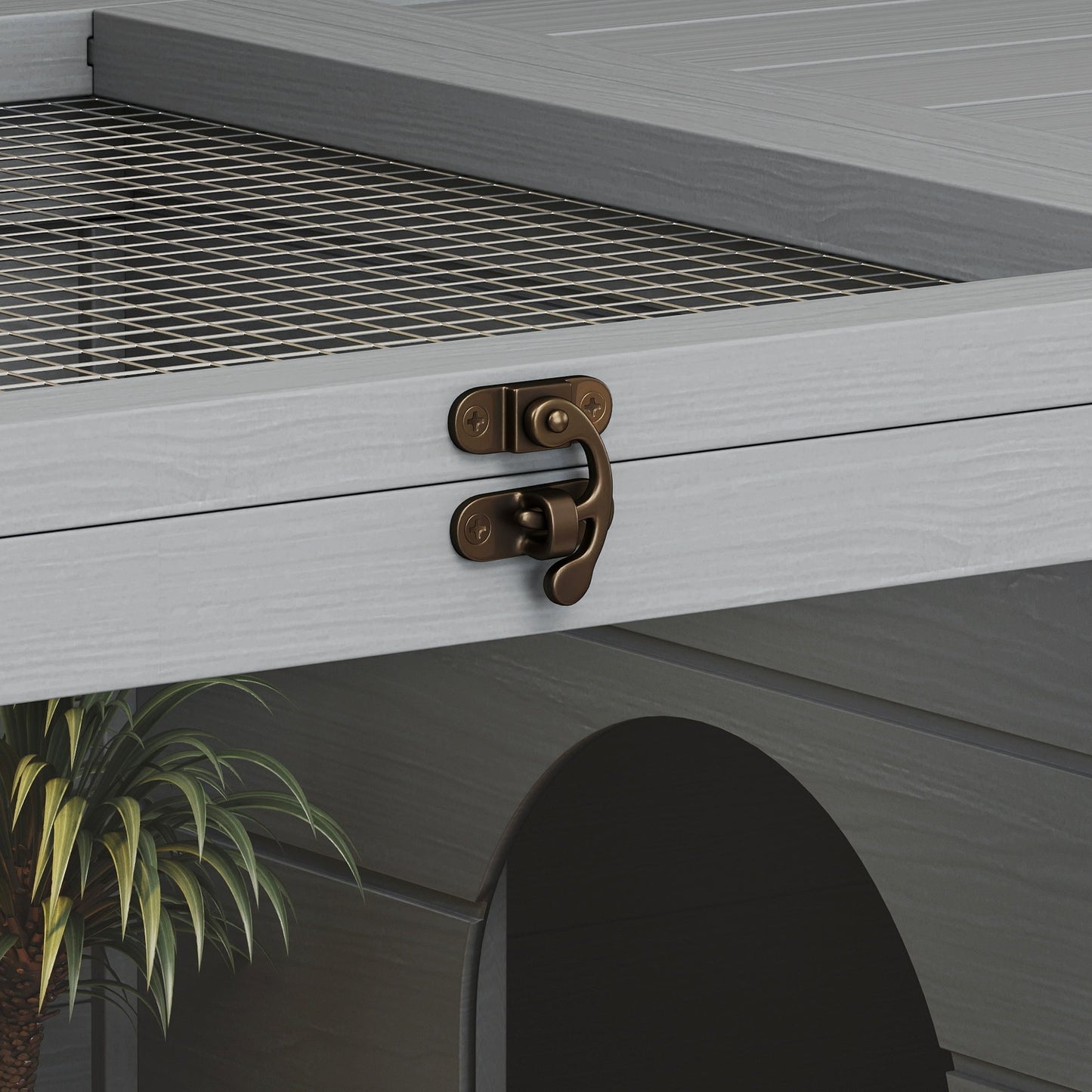 Tortoise House with Storage Cabinet, Wooden Tortoise Enclosure with Lamp Holder, Openable Top, Transparent Windows, Turtle Habitat for Indoor, Light Grey