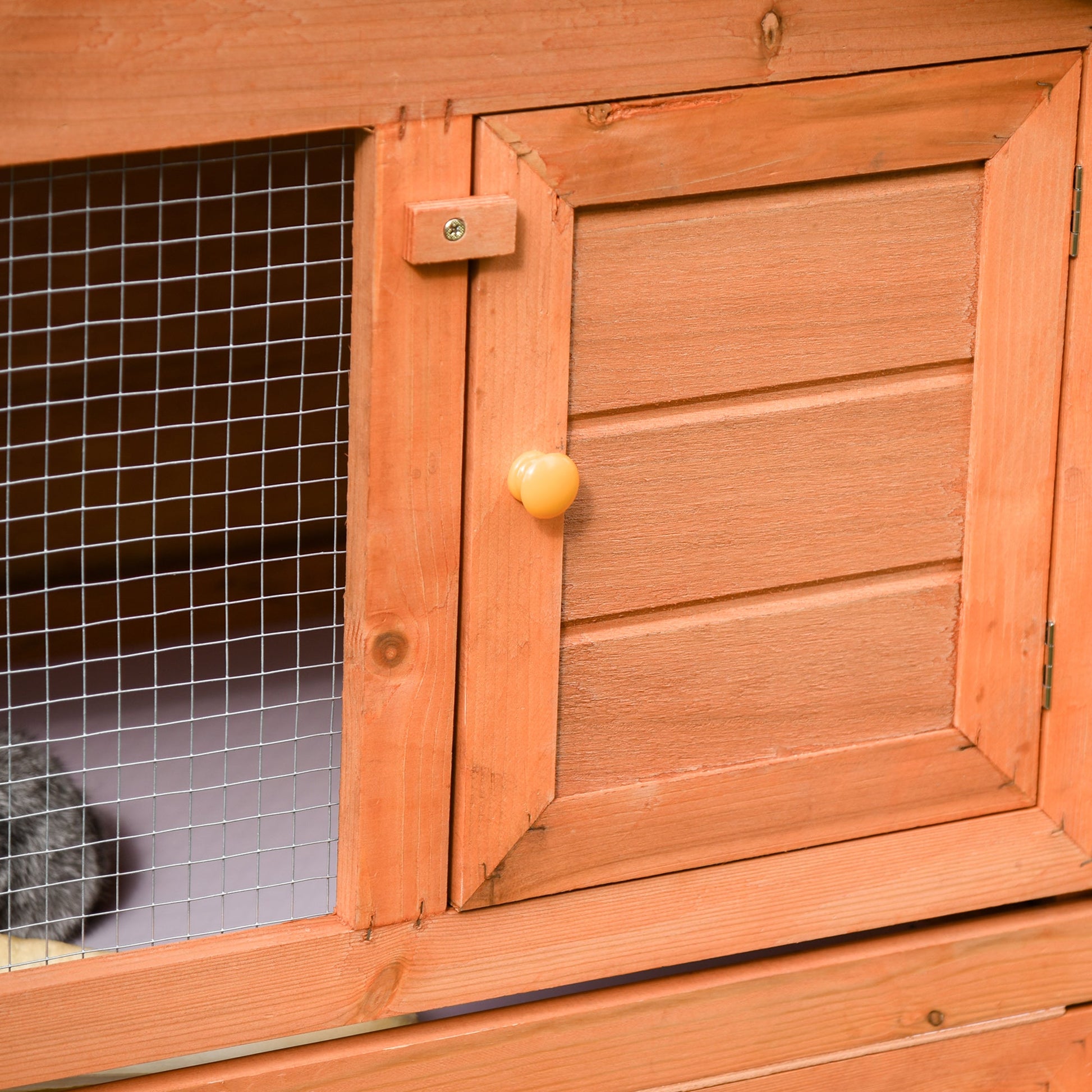 Large Rabbit Hutch Outdoor, Guinea Pig Hutch, Wooden Small Animal House, with Rabbit Run, 215 x 63 x 97 cm