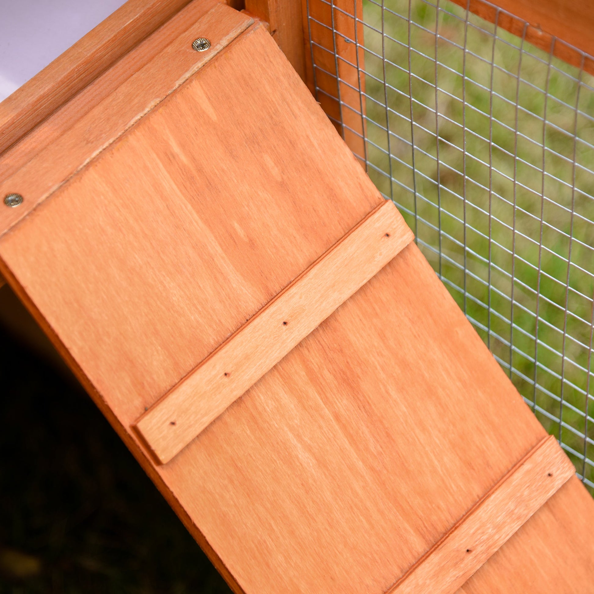 Large Rabbit Hutch Outdoor, Guinea Pig Hutch, Wooden Small Animal House, with Rabbit Run, 215 x 63 x 97 cm