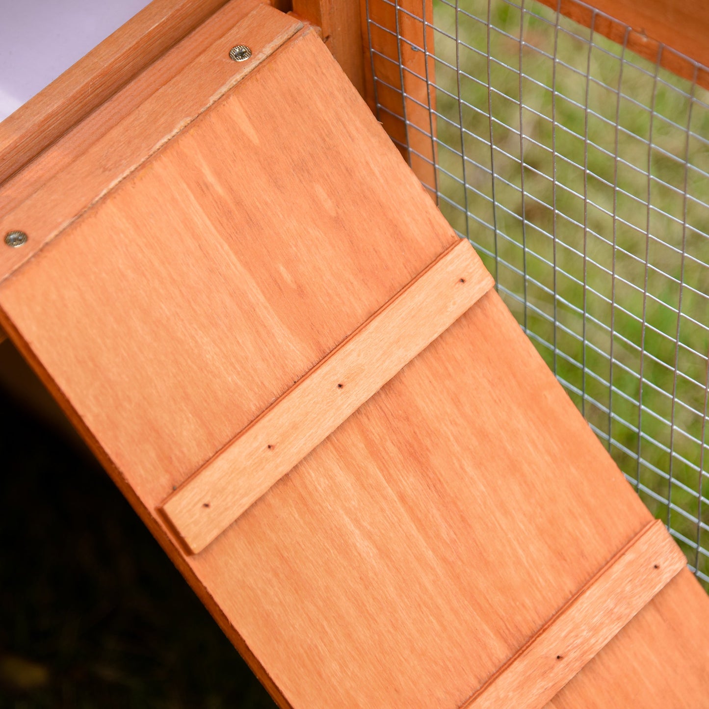 Large Rabbit Hutch Outdoor, Guinea Pig Hutch, Wooden Small Animal House, with Rabbit Run, 215 x 63 x 97 cm