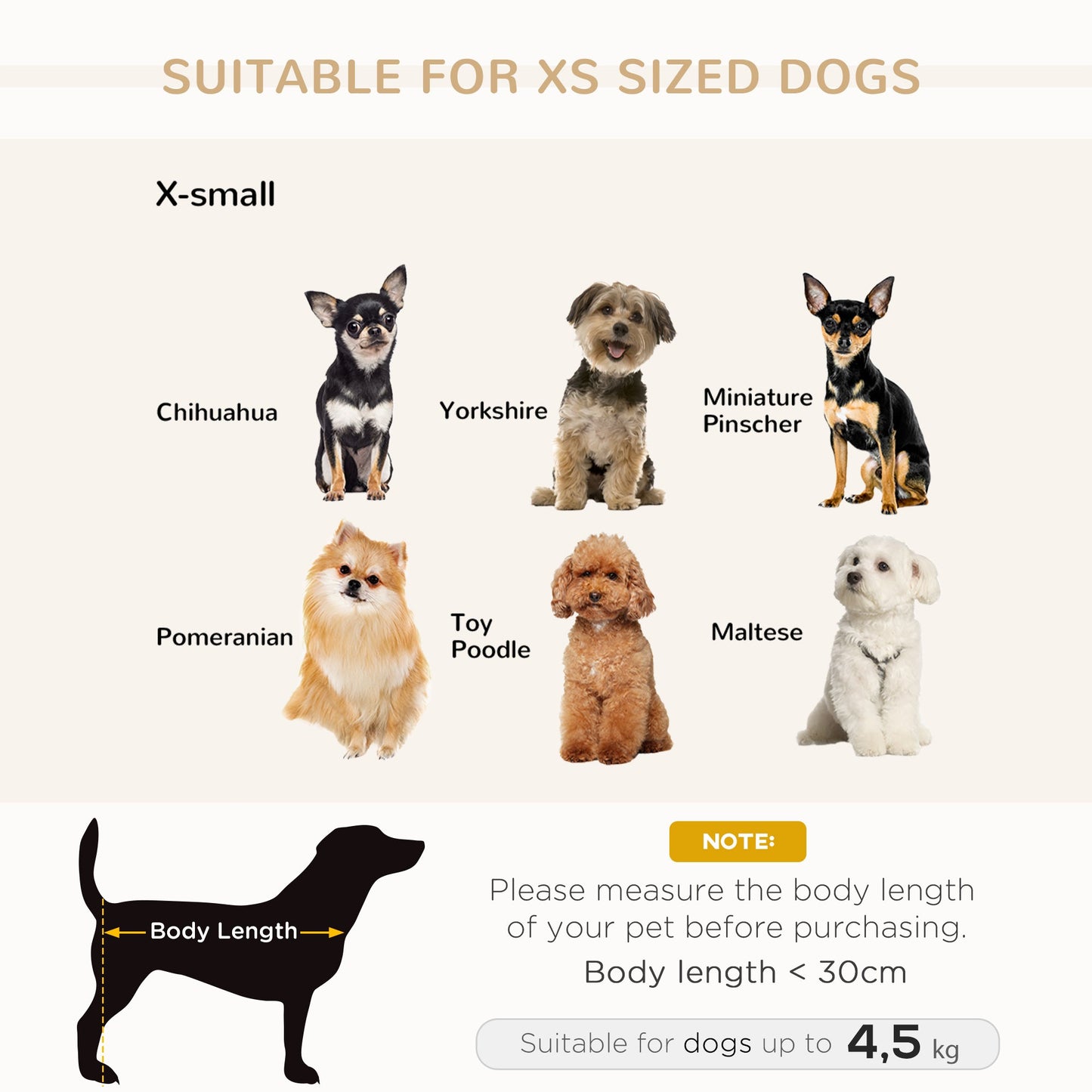 Dog Sofa for XS-Sized Dogs, Elevated Pet Bed with Removable Sponge Padded Cushion, Cat Couch Lounge with Washable Cover, Storage Bag, Grey