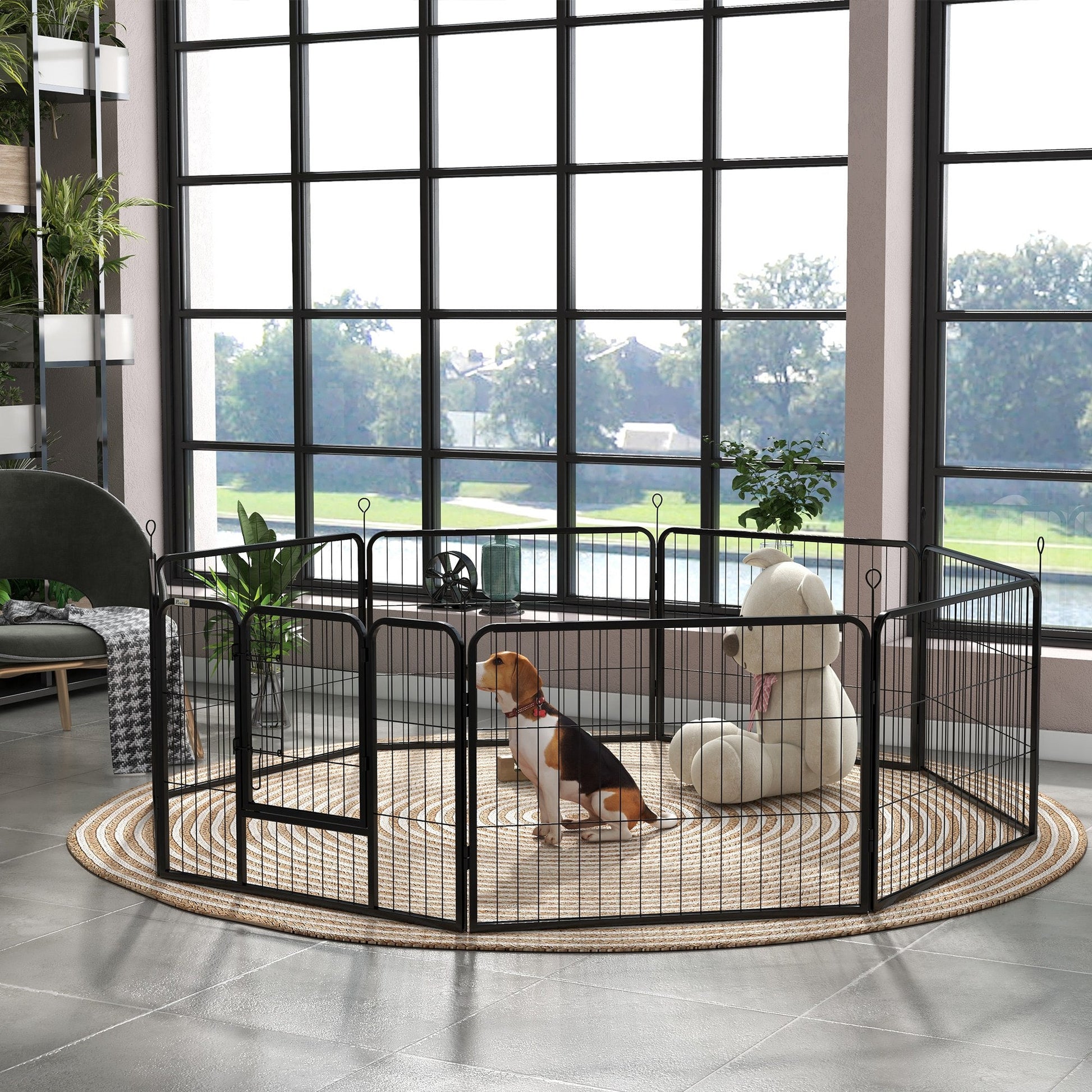 Dog Pen 8 Panels Puppy Pen Heavy Duty Pet Playpen for Indoor Outdoor for Dogs, Rabbits, Ducks 60cm High