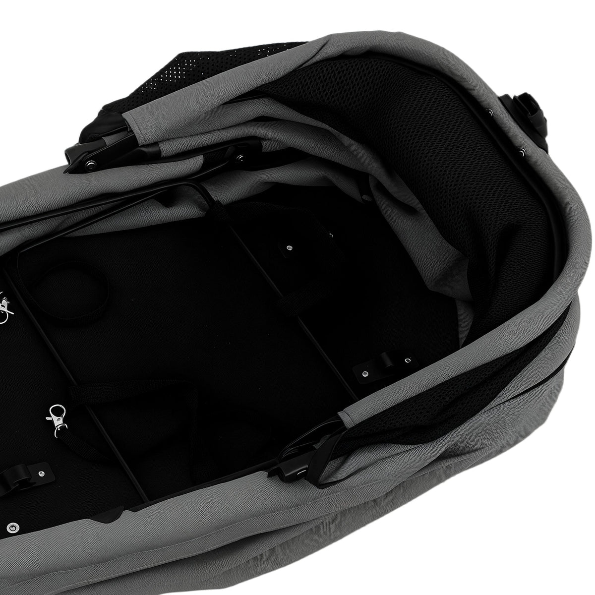 Foldable 3-in-1 Pet Stroller with Detachable Carrier Grey