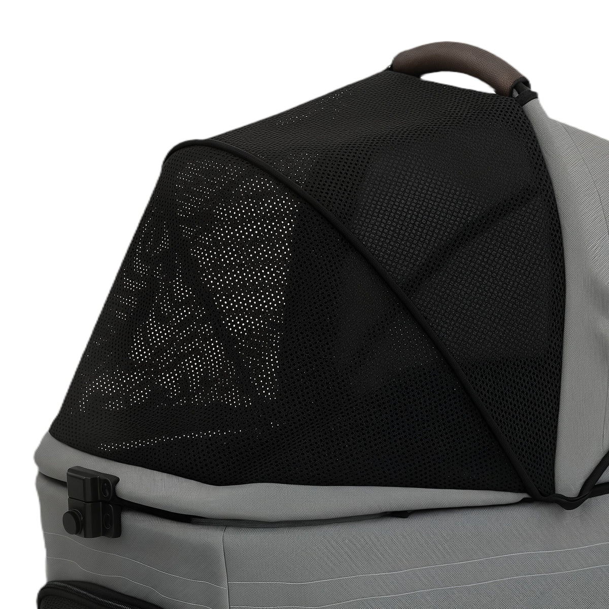 Foldable 3-in-1 Pet Stroller with Detachable Carrier Grey