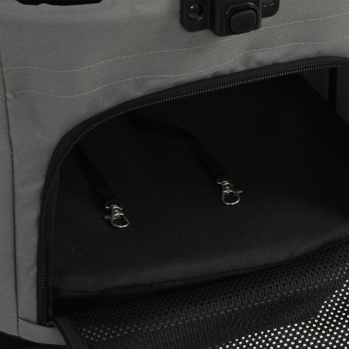 Foldable 3-in-1 Pet Stroller with Detachable Carrier Grey
