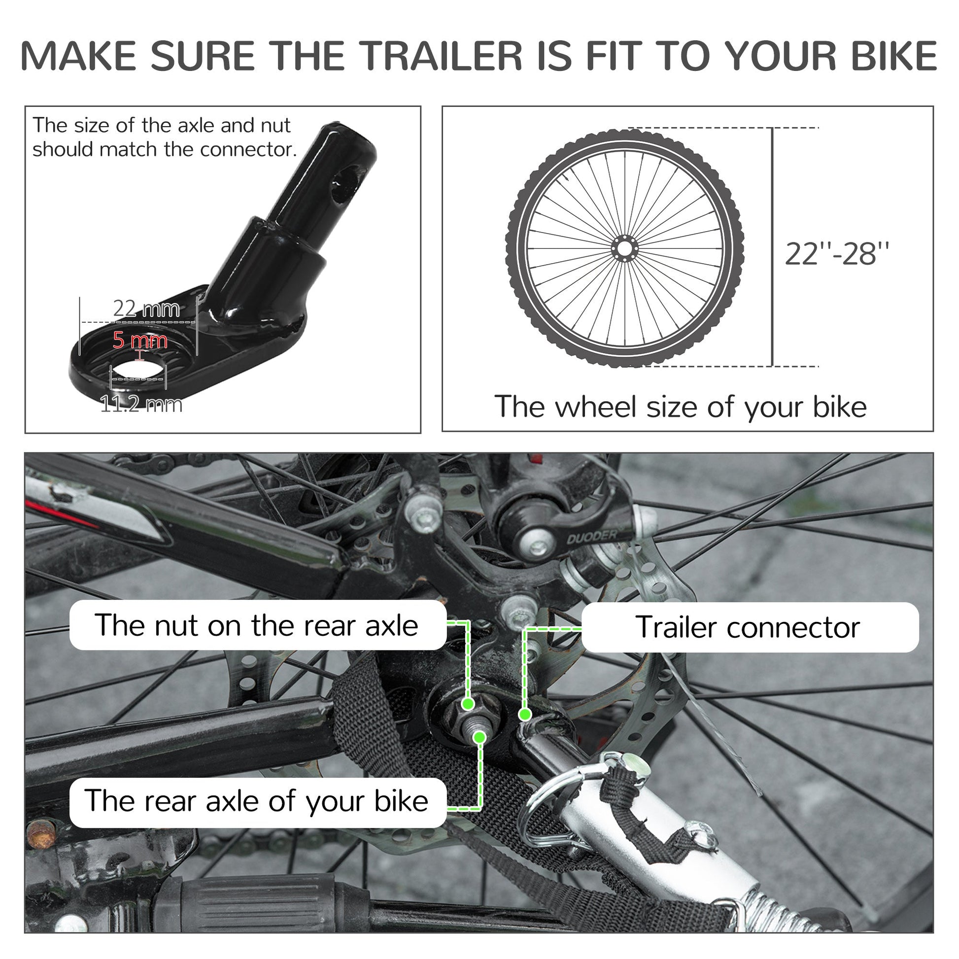 Dog Bike Trailer Dog Stroller 2 in 1 Foldable with Aluminium Frame, Quick-Release Wheels, Safety Leash, Anti-Slip Mat, Hitch Coupler, Reflectors, Flag, for Medium Dogs - Green