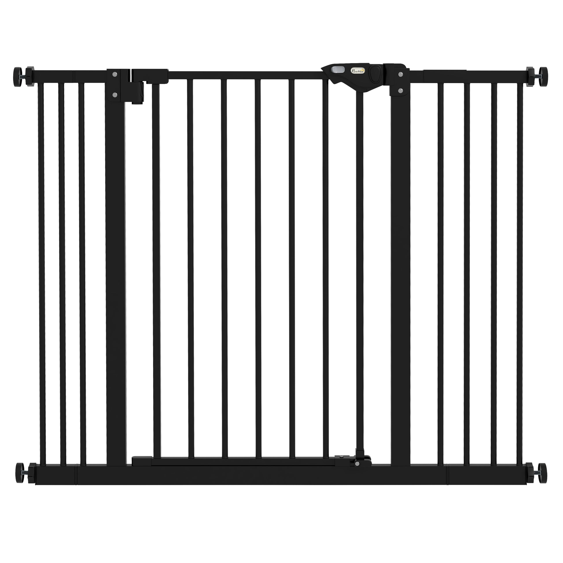 Dog Gate Stair Gate Pressure Fit Pets Barrier Auto Close for Doorway Hallway, 74-100cm Wide Adjustable, Black