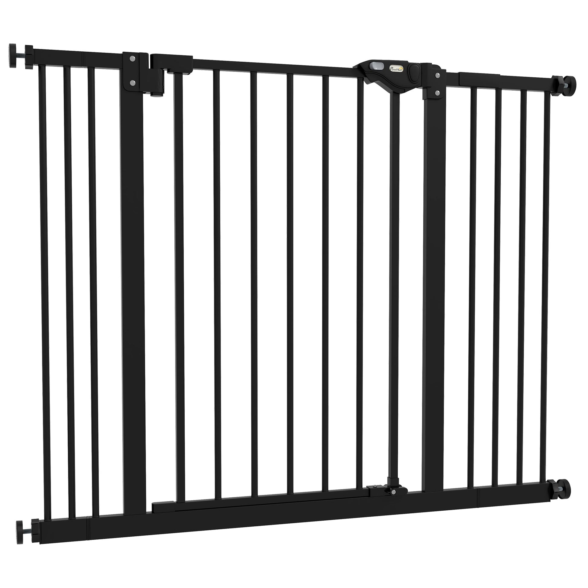 Dog Gate Stair Gate Pressure Fit Pets Barrier Auto Close for Doorway Hallway, 74-100cm Wide Adjustable, Black