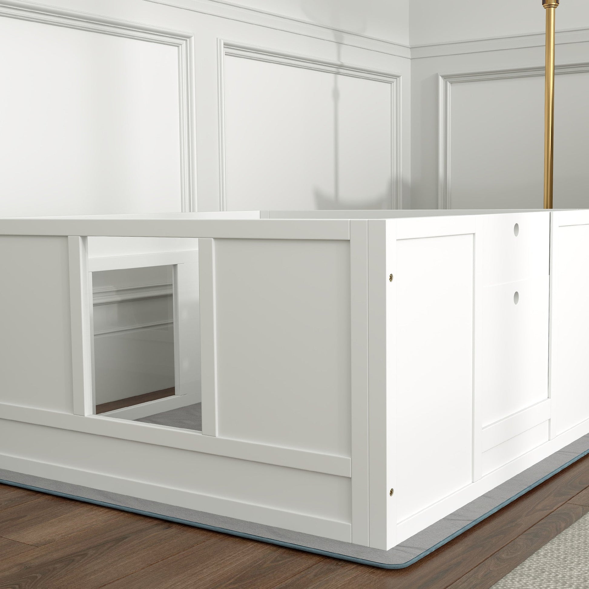 Whelping Box for Dogs, Dog Whelping Box, Dog Playpen Fence Exercise Play Pen with Water-Resistant Washable Whelping Pad, Adjustable Entrance, Non-Slip Pads, for Medium Dogs, Puppies, 100 x 96cm