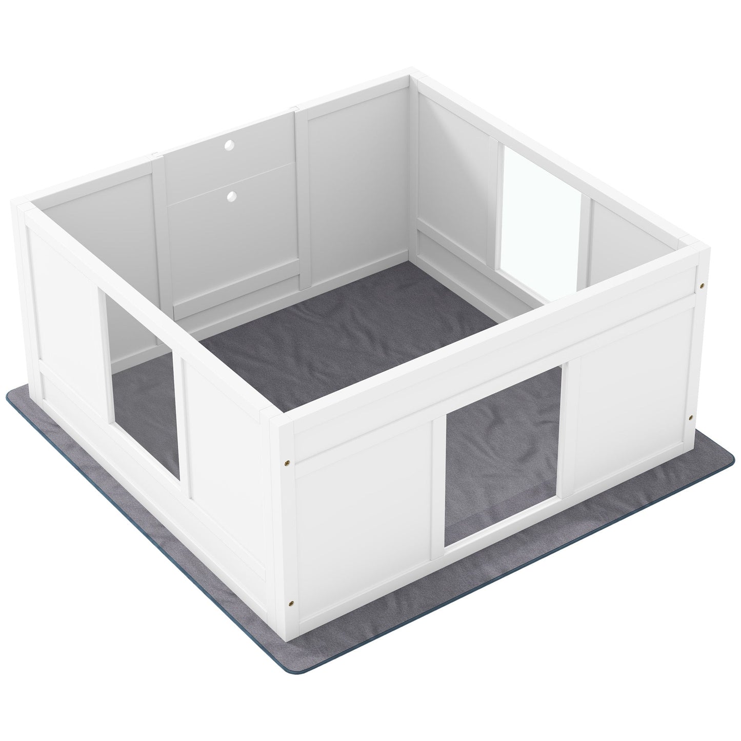 Whelping Box for Dogs, Dog Whelping Box, Dog Playpen Fence Exercise Play Pen with Water-Resistant Washable Whelping Pad, Adjustable Entrance, Non-Slip Pads, for Medium Dogs, Puppies, 100 x 96cm