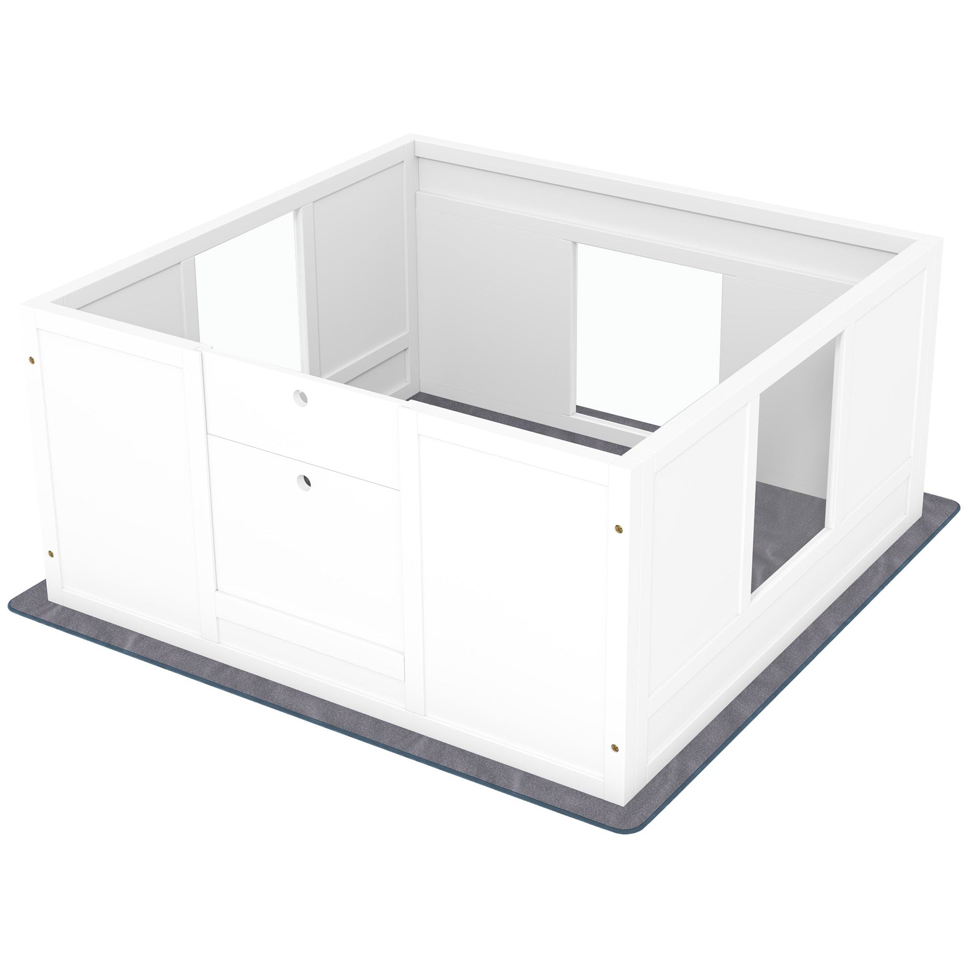 Whelping Box for Dogs, Dog Whelping Box, Dog Playpen Fence Exercise Play Pen with Water-Resistant Washable Whelping Pad, Adjustable Entrance, Non-Slip Pads, for Medium Dogs, Puppies, 100 x 96cm