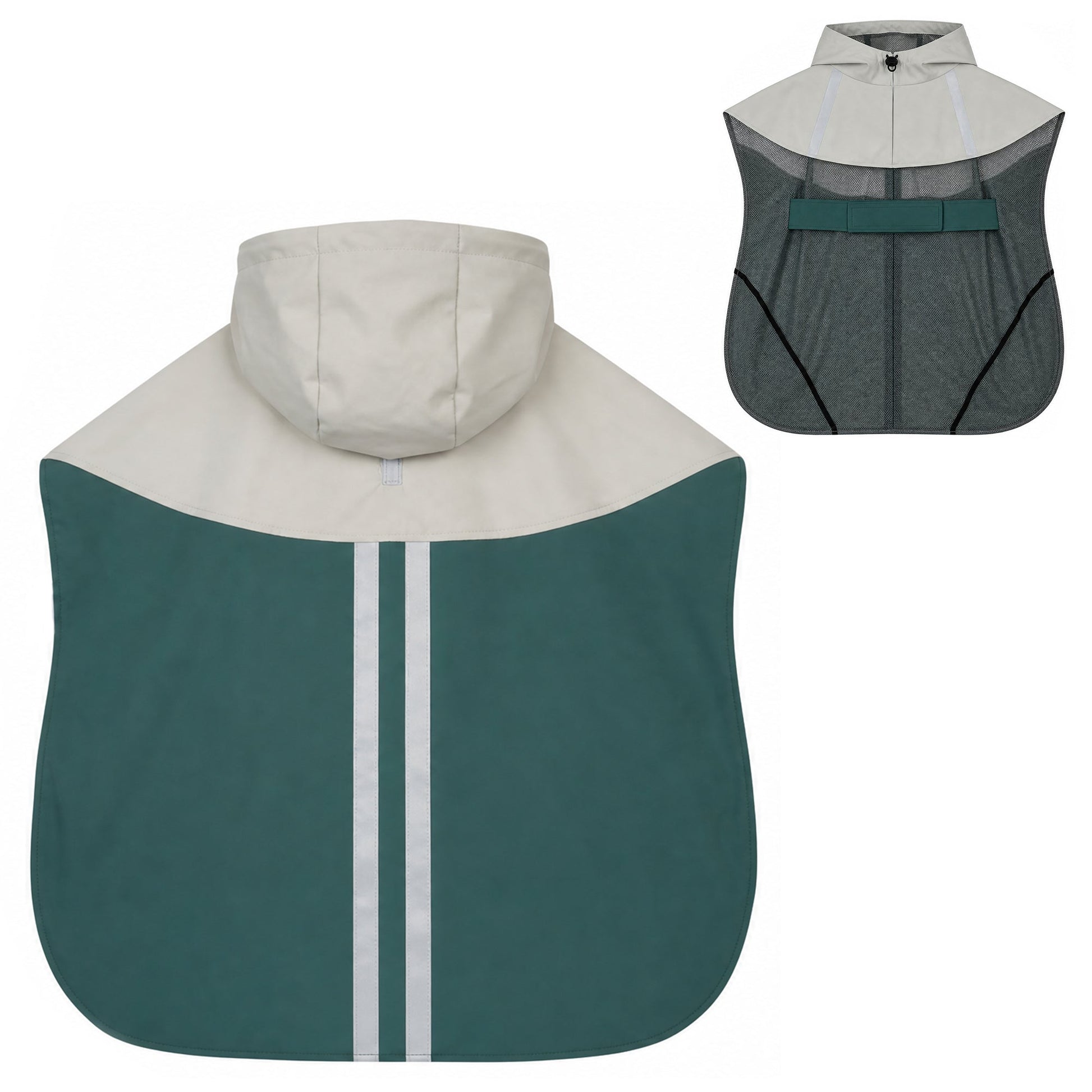 Dog Raincoat with Hood, Waterproof & Breathable Rain Jacket with Reflective Strips and Leash Hole, Adjustable Poncho for Medium Dogs, 15-20 KG Available, Green, M