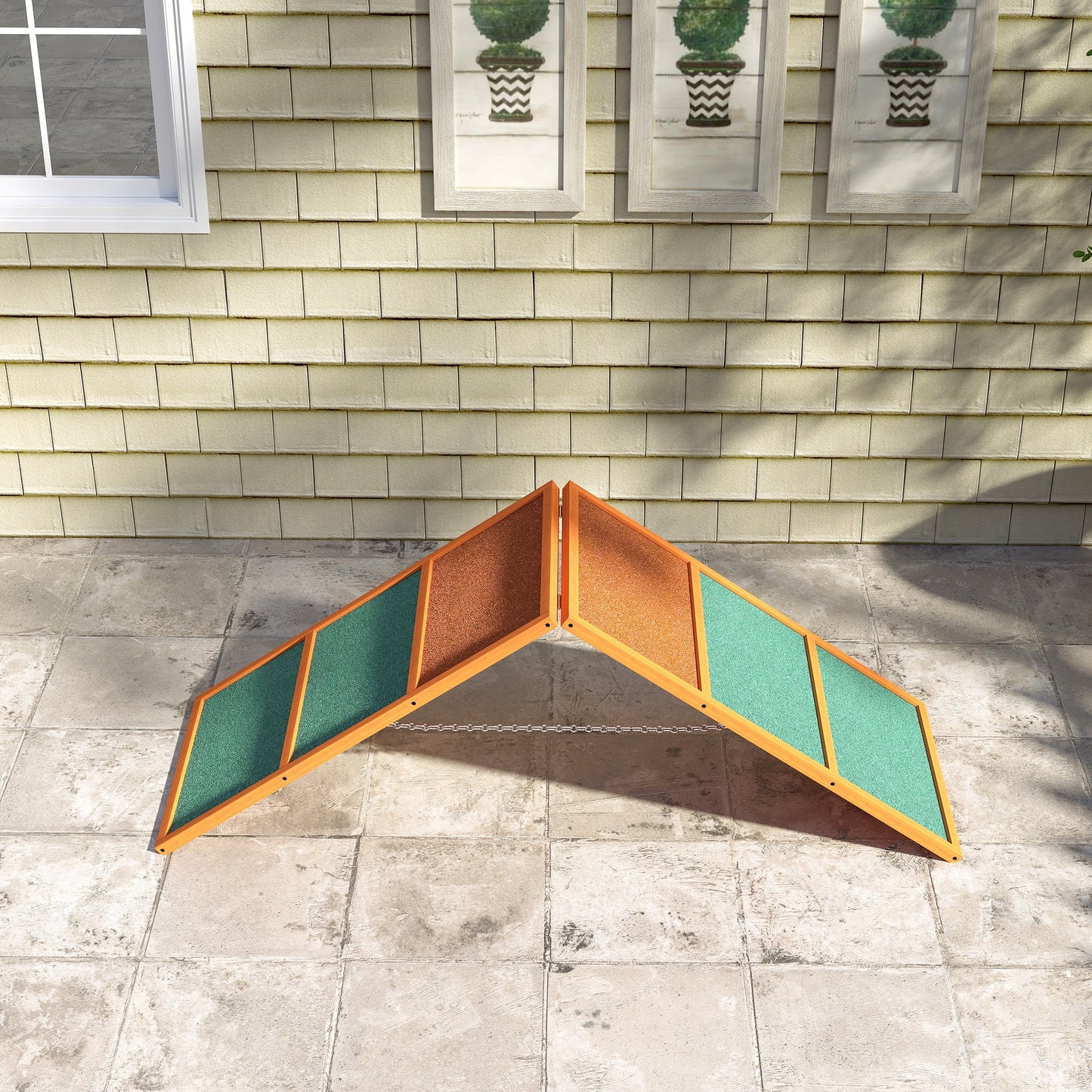 Dog Agility Equipment, Dog Playground Equipment with Non-slip Surface, A-frame, Agility Ramp for All Breeds, for Garden, Park, Puppy Obstacle Course, Orange