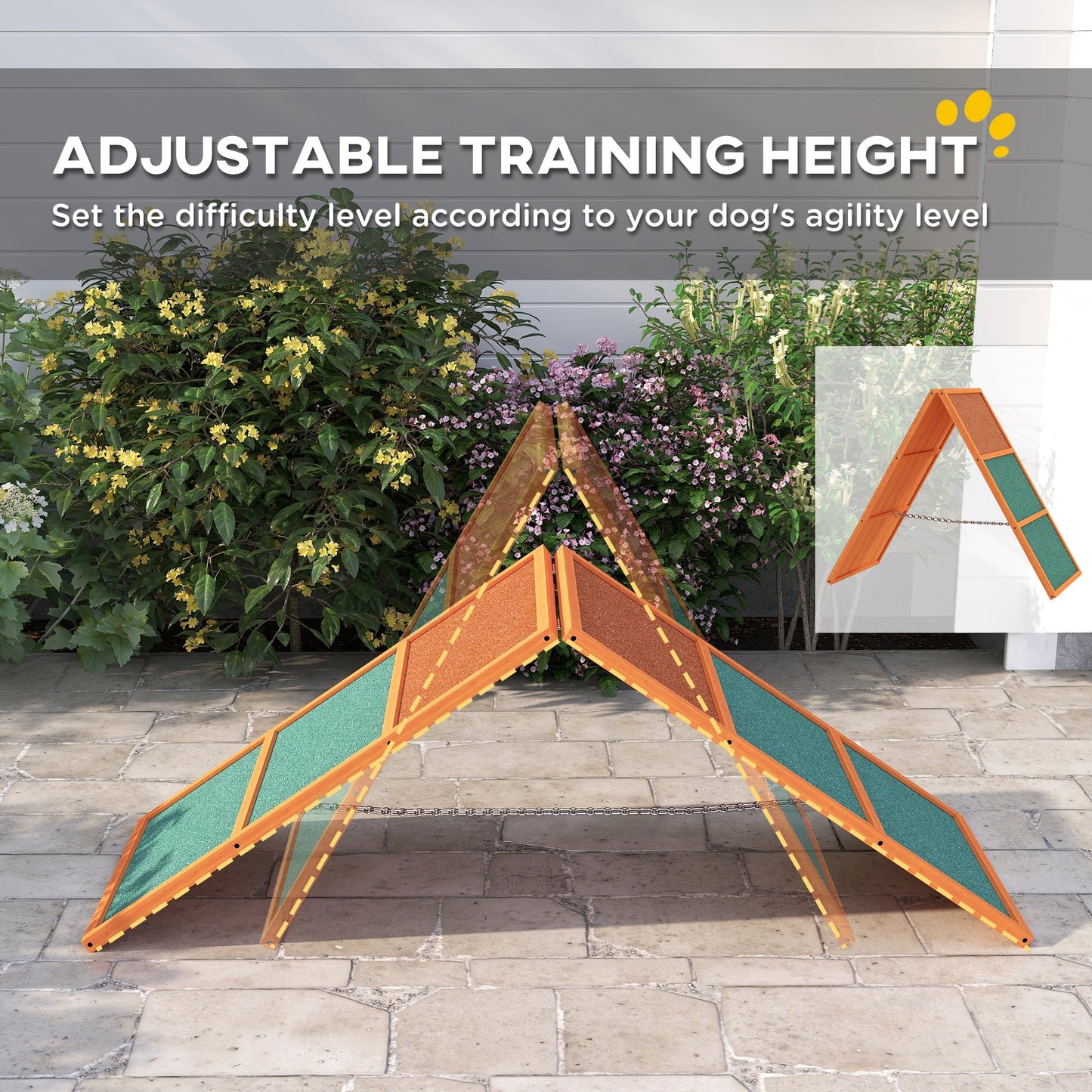 Dog Agility Equipment, Dog Playground Equipment with Non-slip Surface, A-frame, Agility Ramp for All Breeds, for Garden, Park, Puppy Obstacle Course, Orange