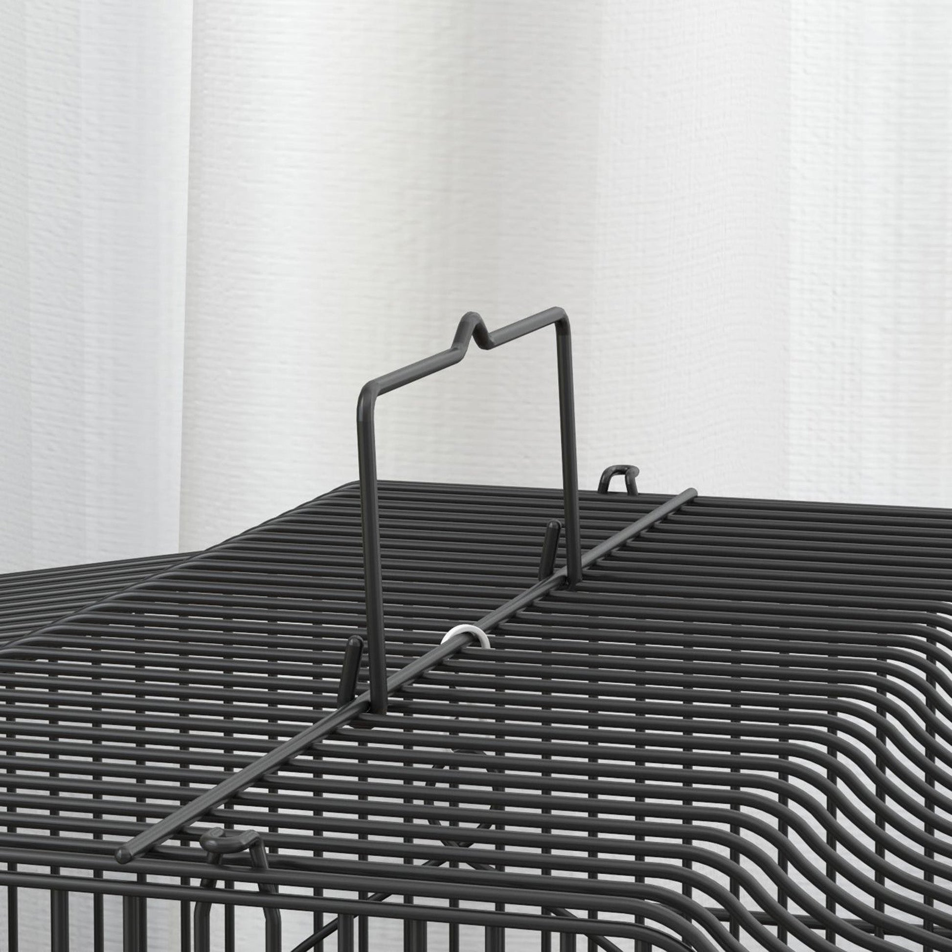 Bird Cage with Perches, Food Bowls, Swing, Parrot Cage for Budgie, Parakeet, Small Bird, 46.5 x 36 x 59cm, Black