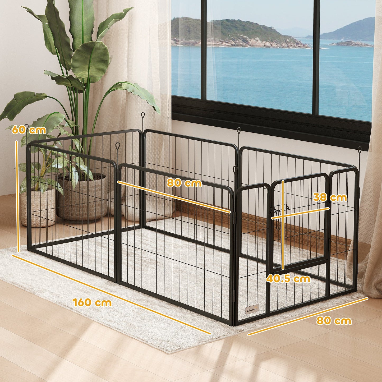 Dog Pen 6 Panels Puppy Pen Heavy Duty Pet Playpen for Indoor Outdoor for Dogs, Rabbits, Ducks 60cm High