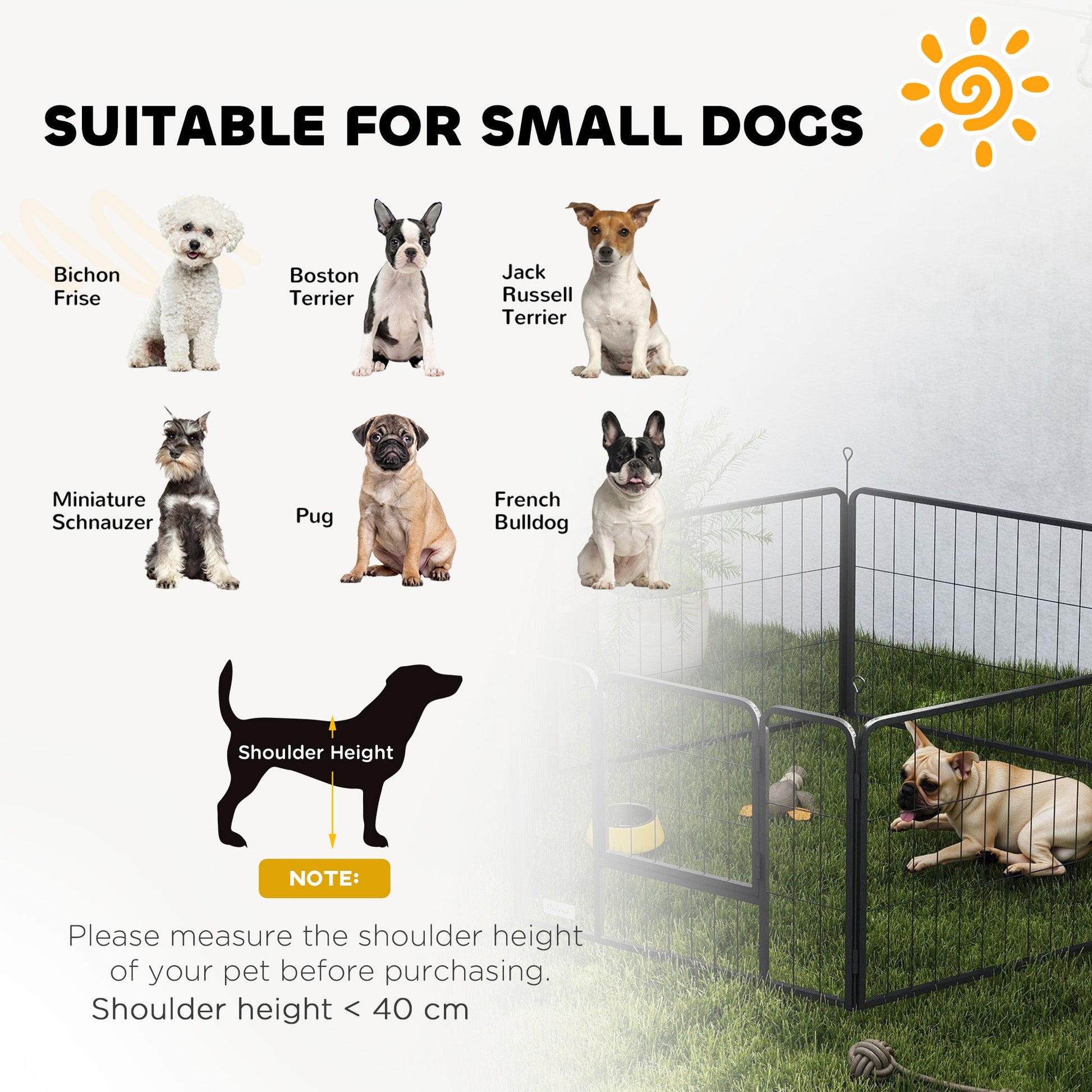 Dog Pen 6 Panels Puppy Pen Heavy Duty Pet Playpen for Indoor Outdoor for Dogs, Rabbits, Ducks 60cm High
