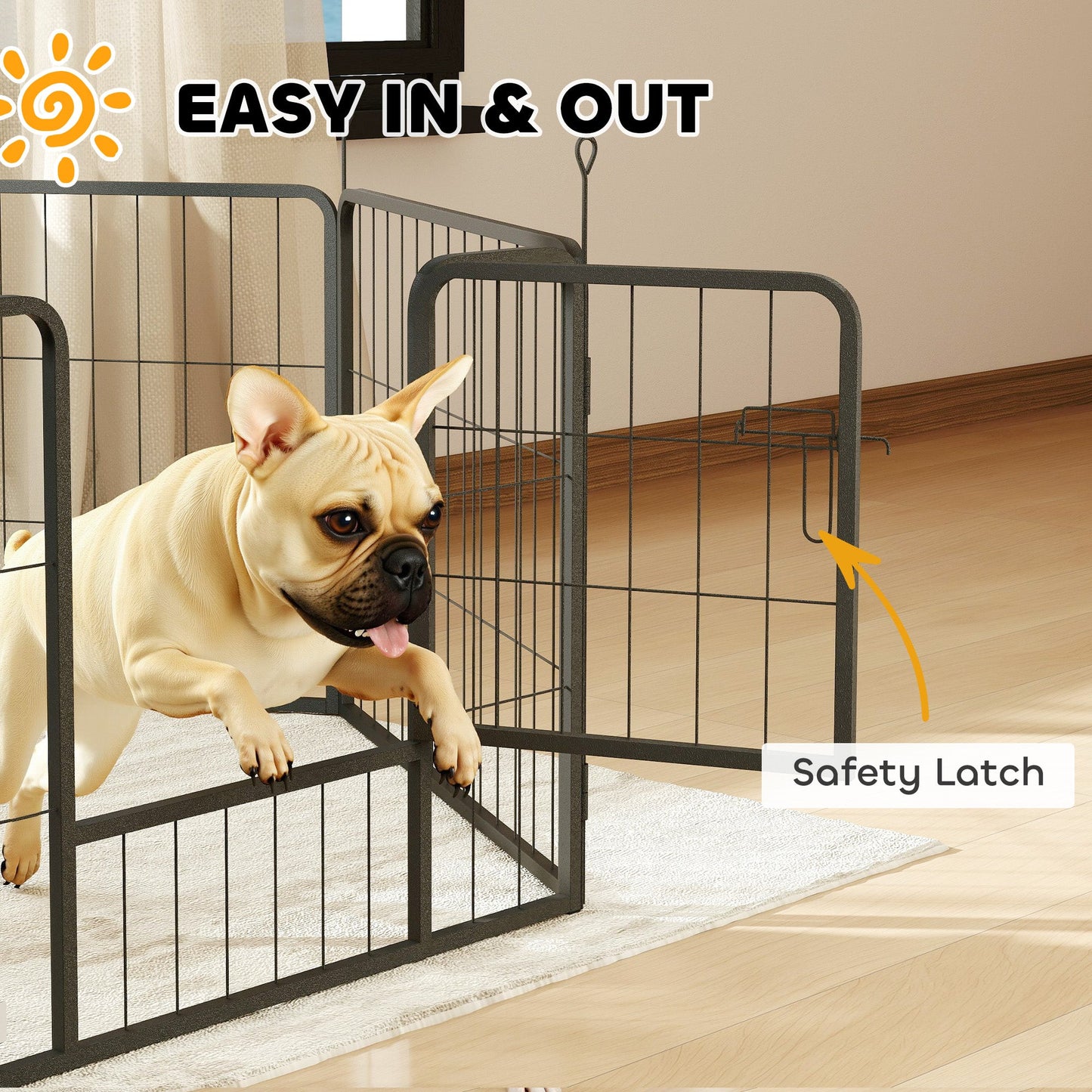 Dog Pen 6 Panels Puppy Pen Heavy Duty Pet Playpen for Indoor Outdoor for Dogs, Rabbits, Ducks 60cm High