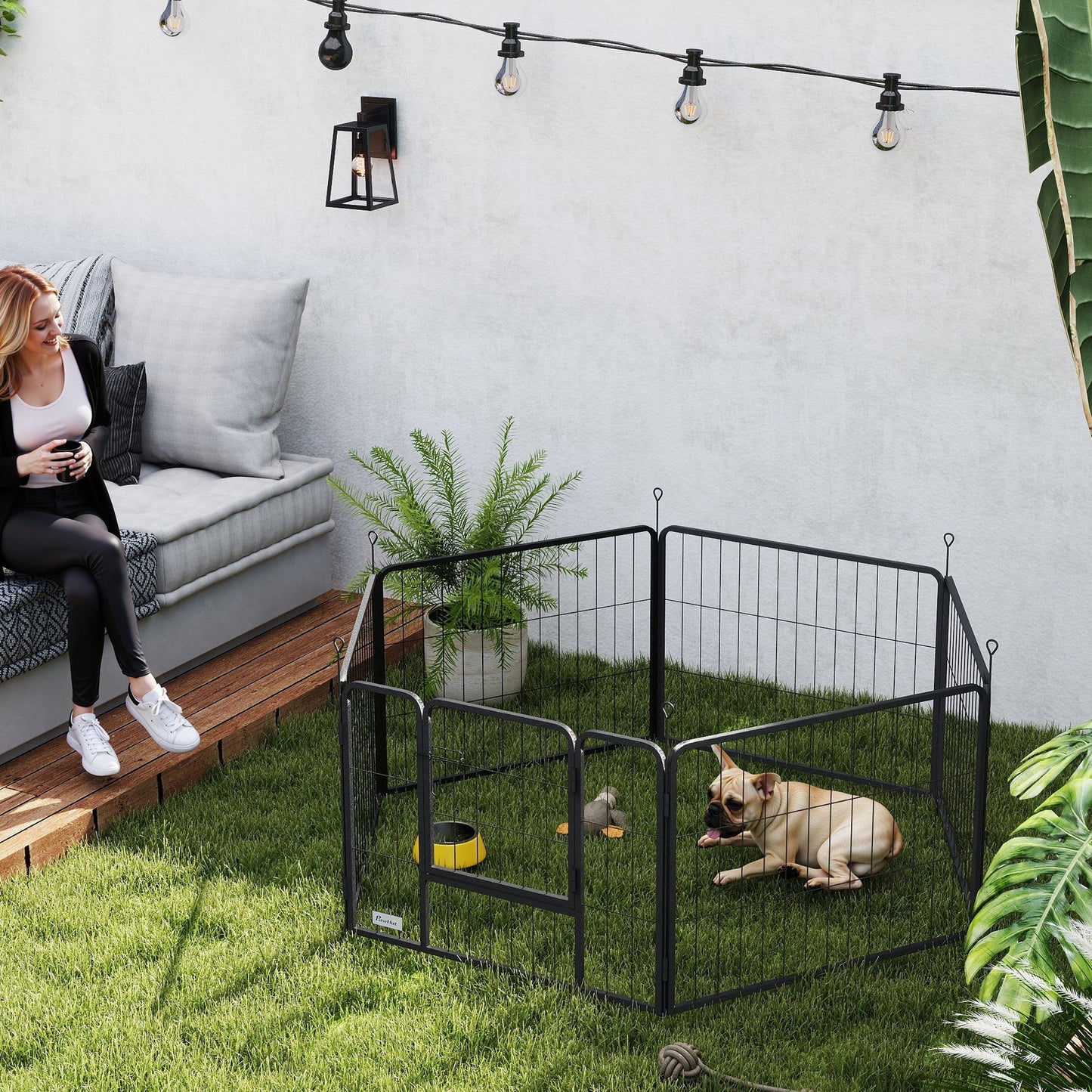 Dog Pen 6 Panels Puppy Pen Heavy Duty Pet Playpen for Indoor Outdoor for Dogs, Rabbits, Ducks 60cm High