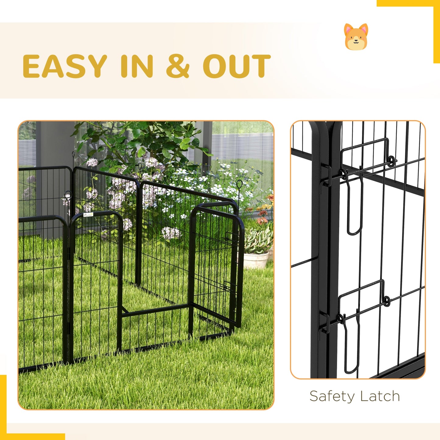 Dog Pen 8 Panels Puppy Pen Heavy Duty Pet Playpen for Indoor Outdoor for Dogs, Rabbits, Ducks 60cm High