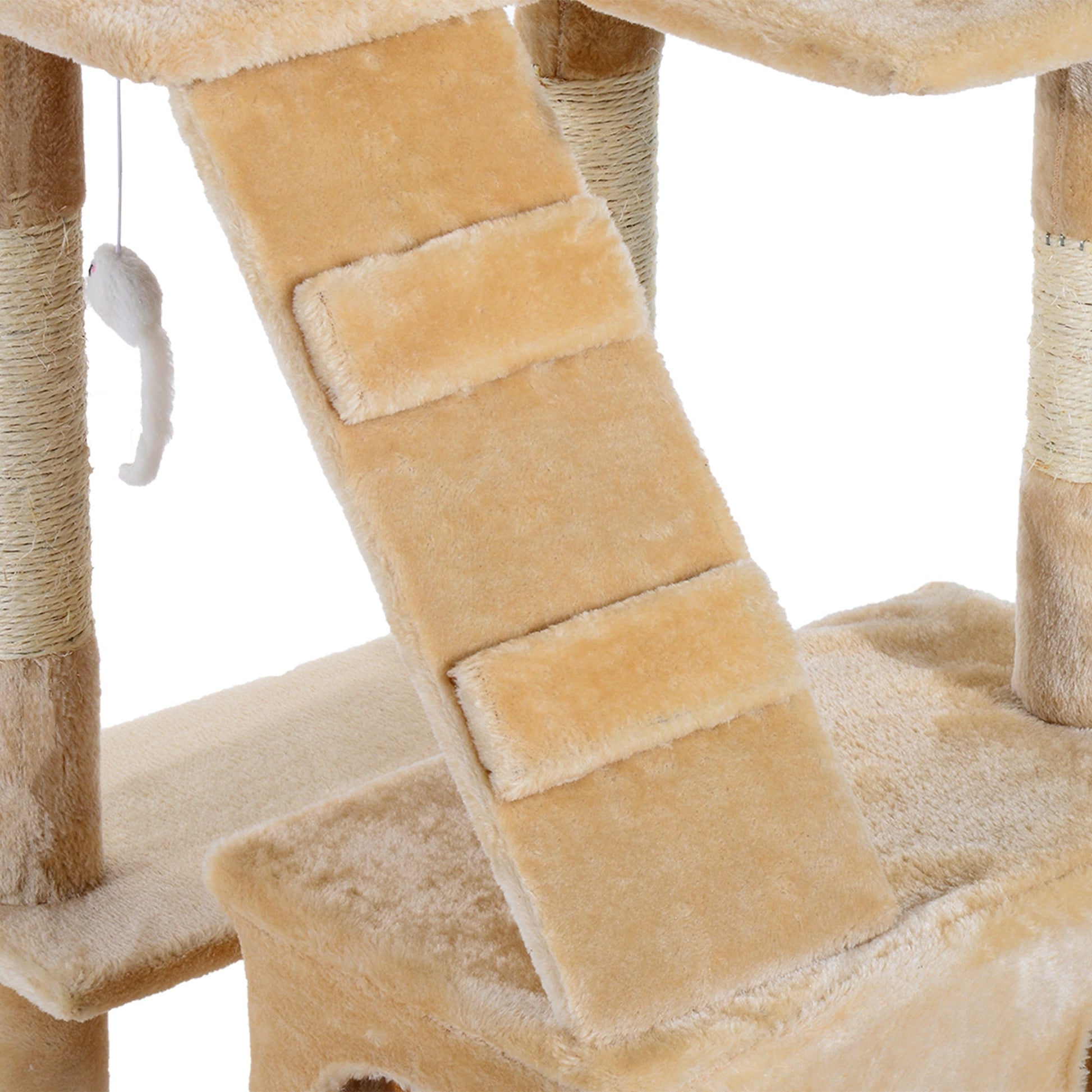 Cat Tree for Indoor Cats, 173cm Cat Tower Scratching Post Tall Climbing Tower, Activity Centre House - Cream
