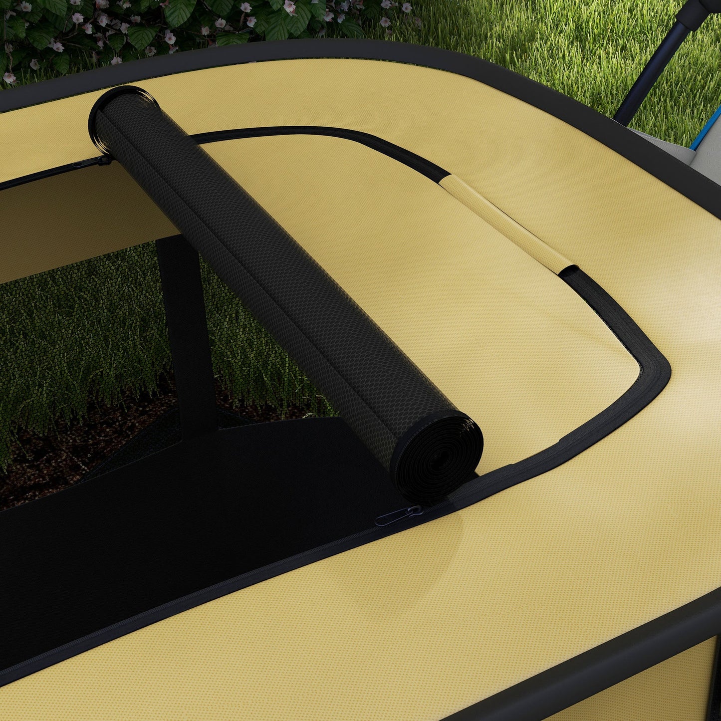 Dog Pen, Pet Playpen, Portable Foldable Dog Cat Playpen Soft Pet Cage with Storage Bag for Puppies, Rabbits, Kittens, Guinea Pigs, 94 x 74 x 60cm - Yellow