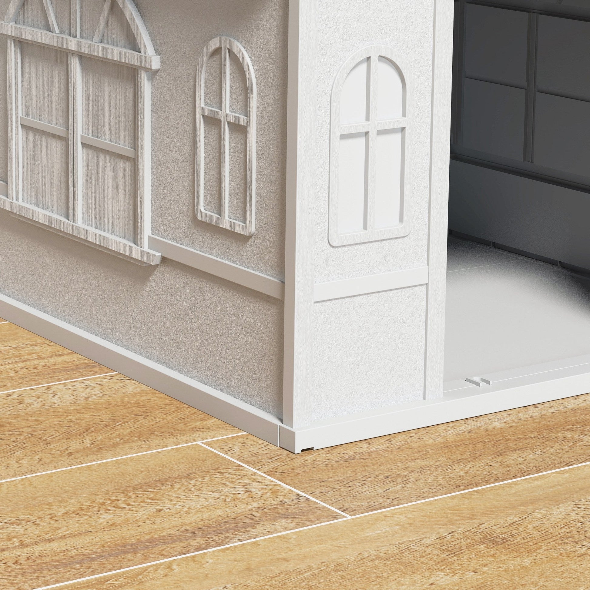 Plastic Dog House Outdoor Indoor, Weather-Resistant Dog Kennel, with Large Opening, for Medium Dogs, 65 x 75.7 x 63cm - Grey