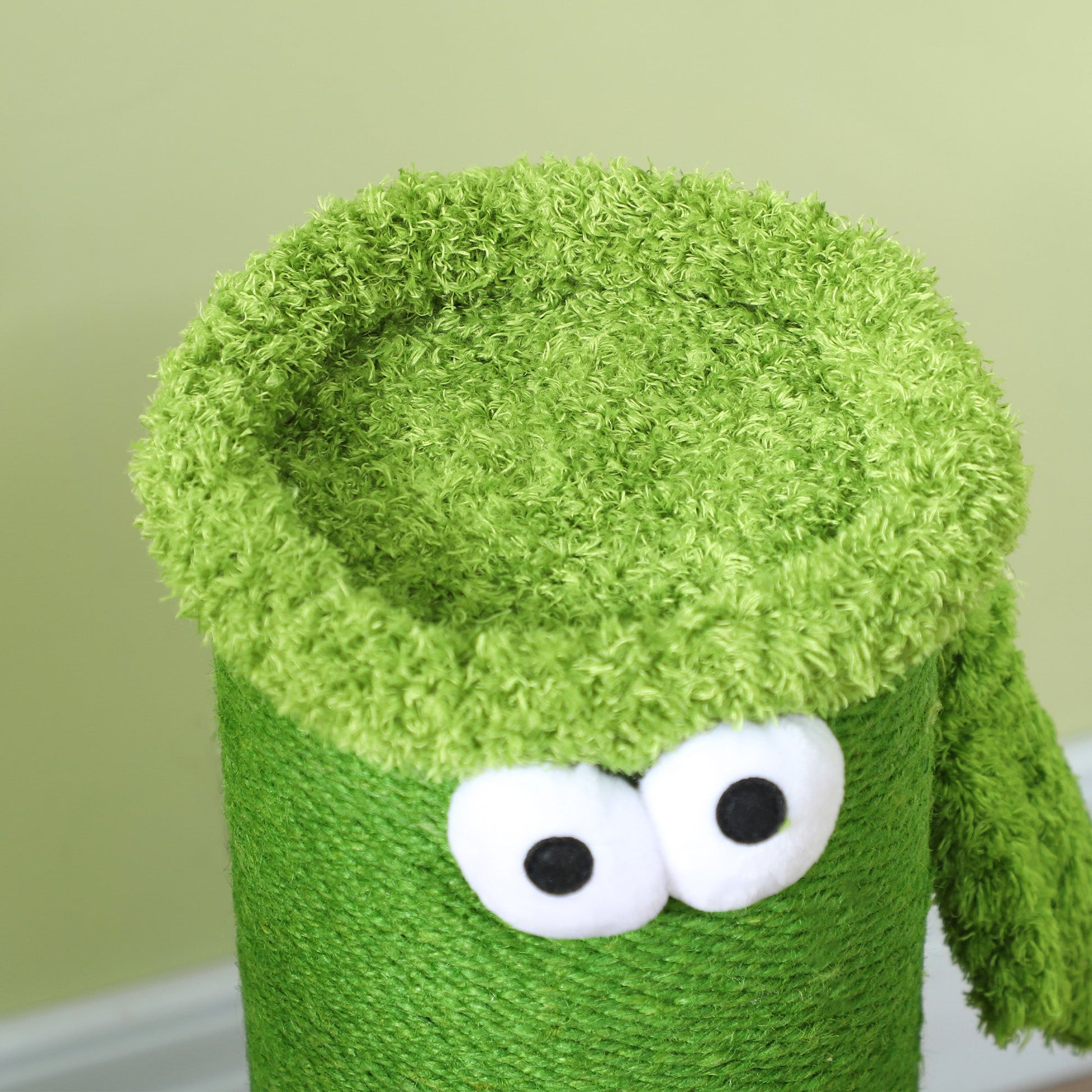 Cat Scratching Post for Indoor Cats, 63cm Tall Cat Scratcher Post with Sisal Rope Cover, Large Base, Green