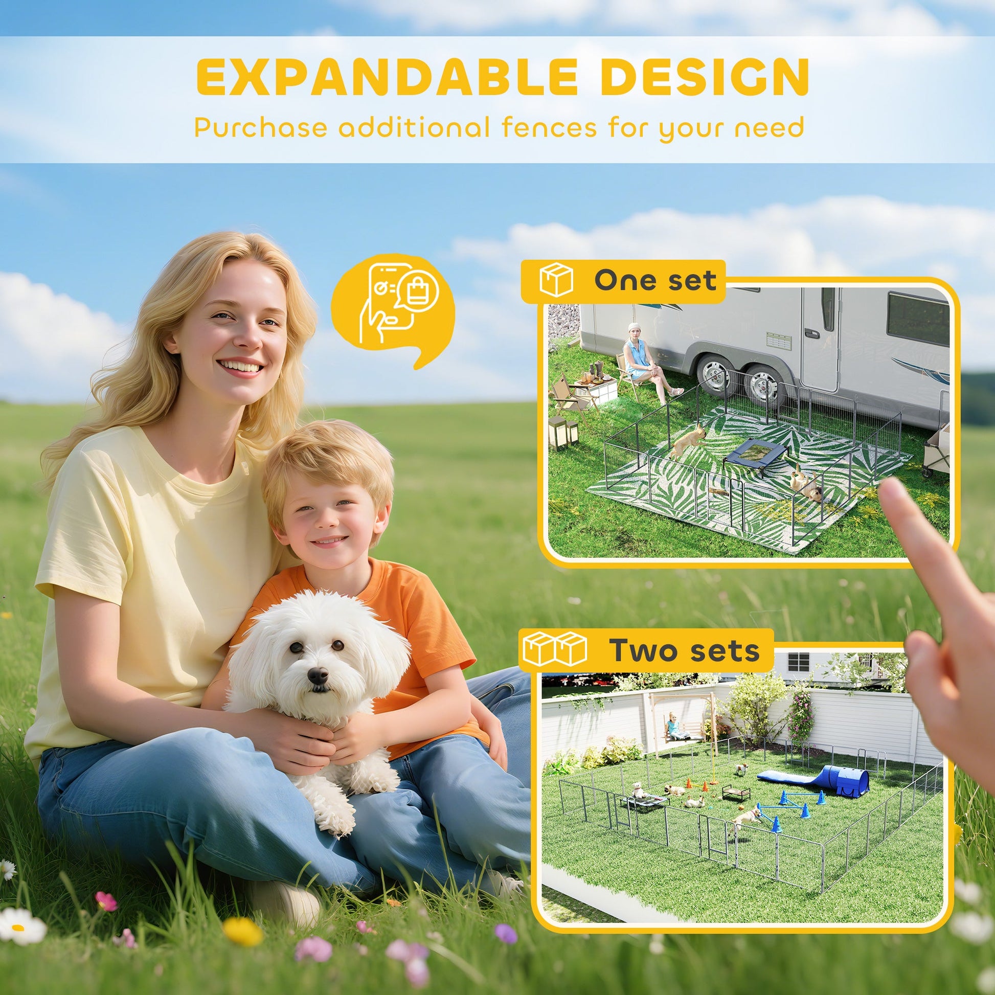 Dog Pen 16 Panels Puppy Pen Heavy Duty Pet Playpen for Indoor Outdoor for Dogs, Rabbits, Ducks 80cm High