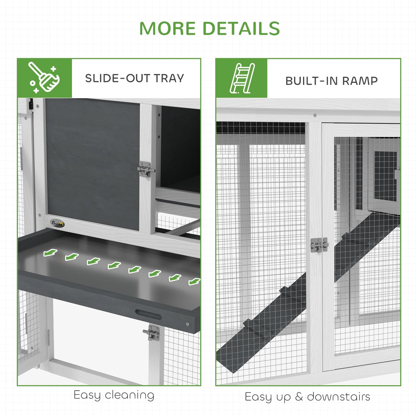 Large Chicken Coop with Run Garden Hen House Poultry Coops Cages with Nesting Box Wooden 204 x 85 x 93cm, Grey