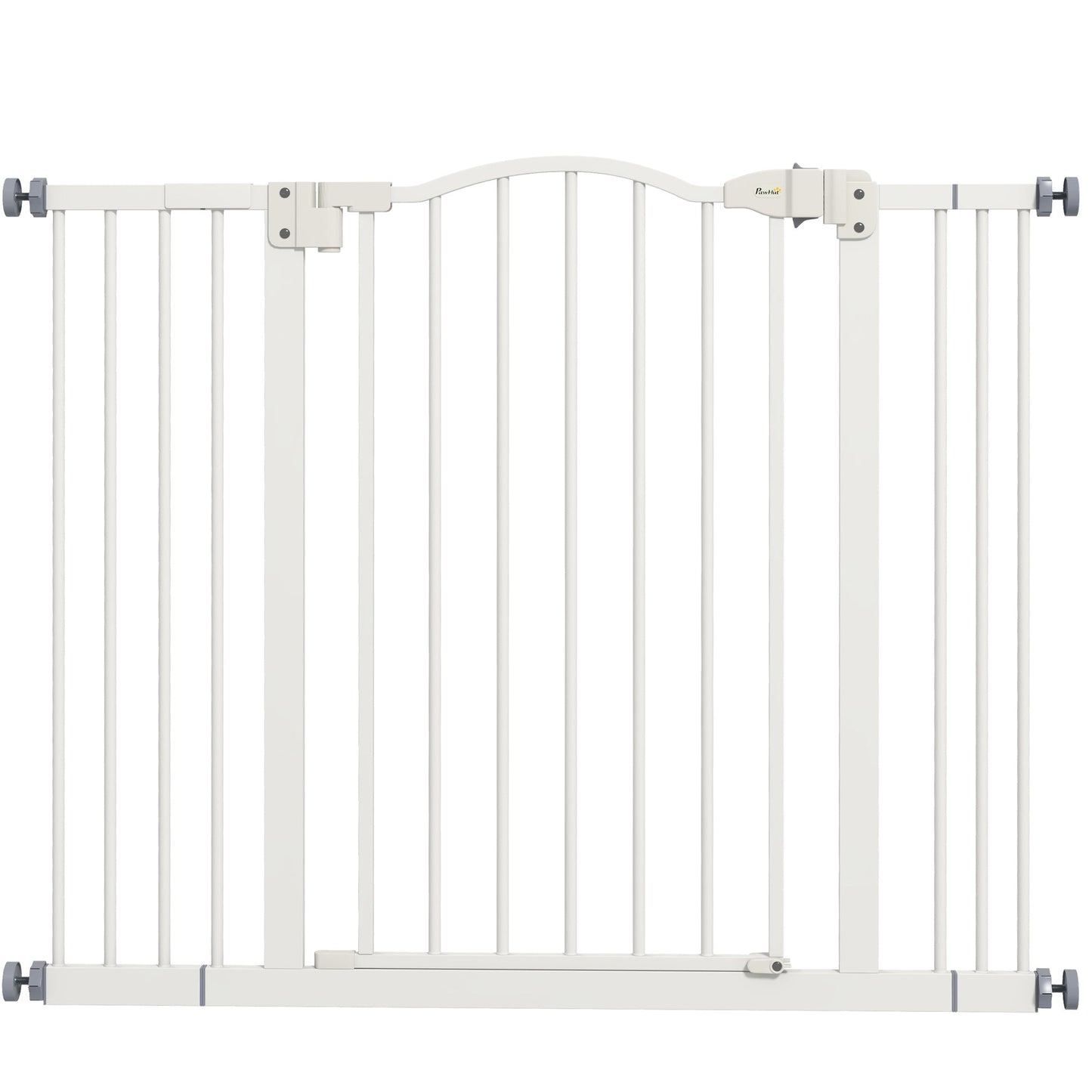 Pressure Fit Dog Stair Gate No Drilling Safety Gate Auto Close for Doorways, Hallways, 74-100cm Adjustable, 78cm Tall, White