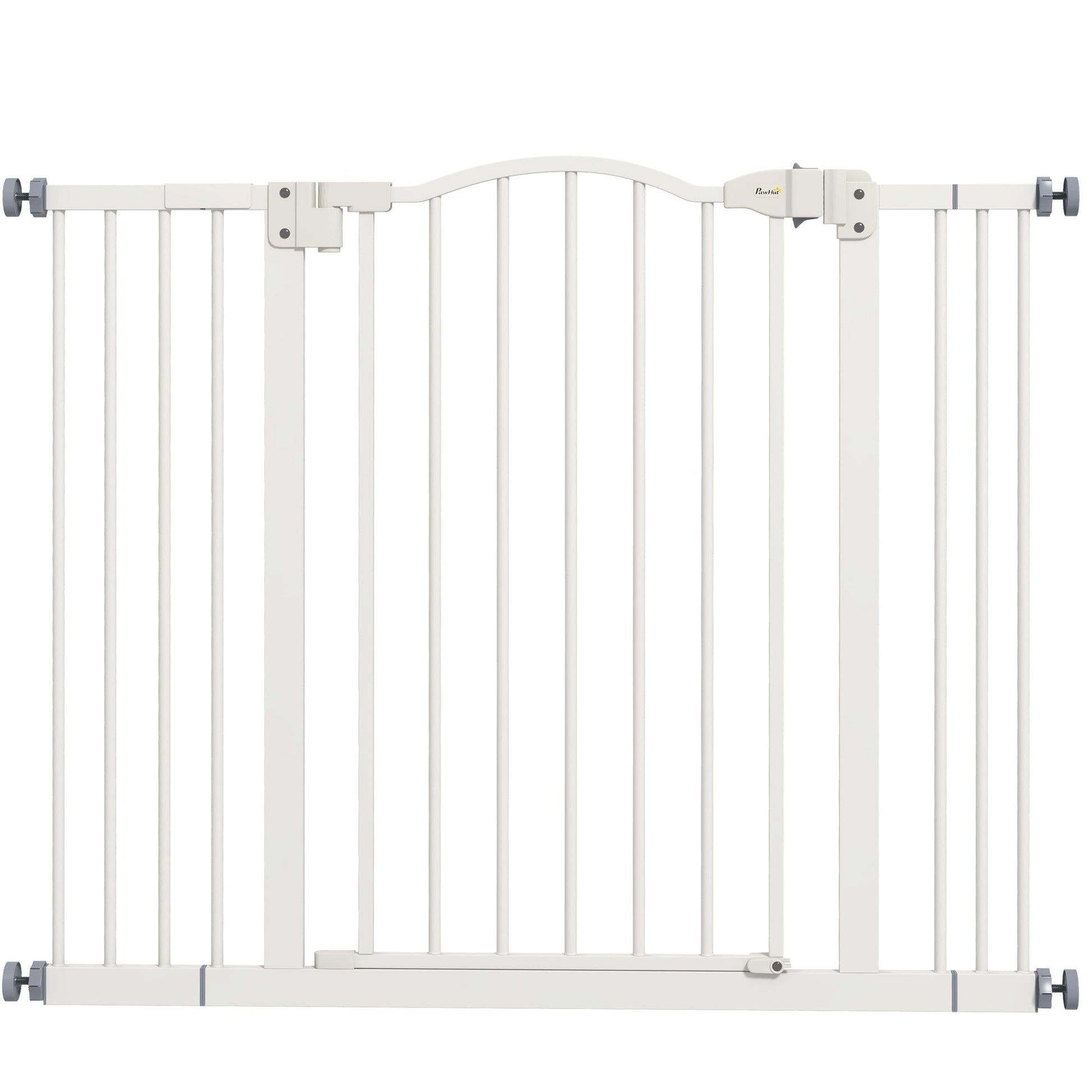 Pressure Fit Dog Stair Gate No Drilling Safety Gate Auto Close for Doorways, Hallways, 74-100cm Adjustable, 78cm Tall, White
