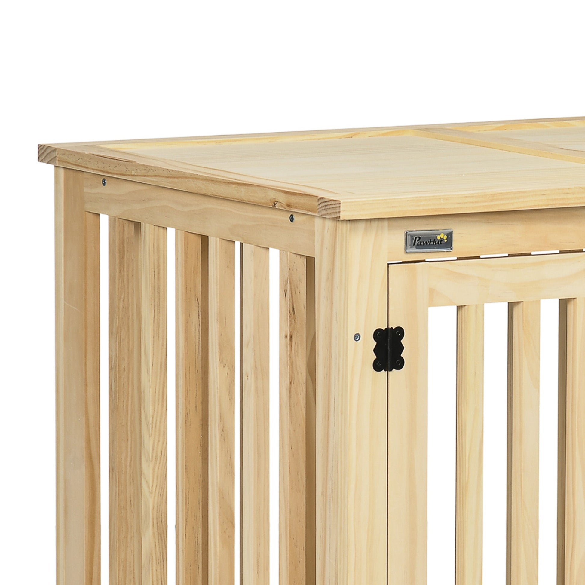 Wooden Dog Crate End Table w/ Double Doors, Furniture Style Dog Crate for Medium Dogs, Indoor Use w/ Soft Washable Cushion