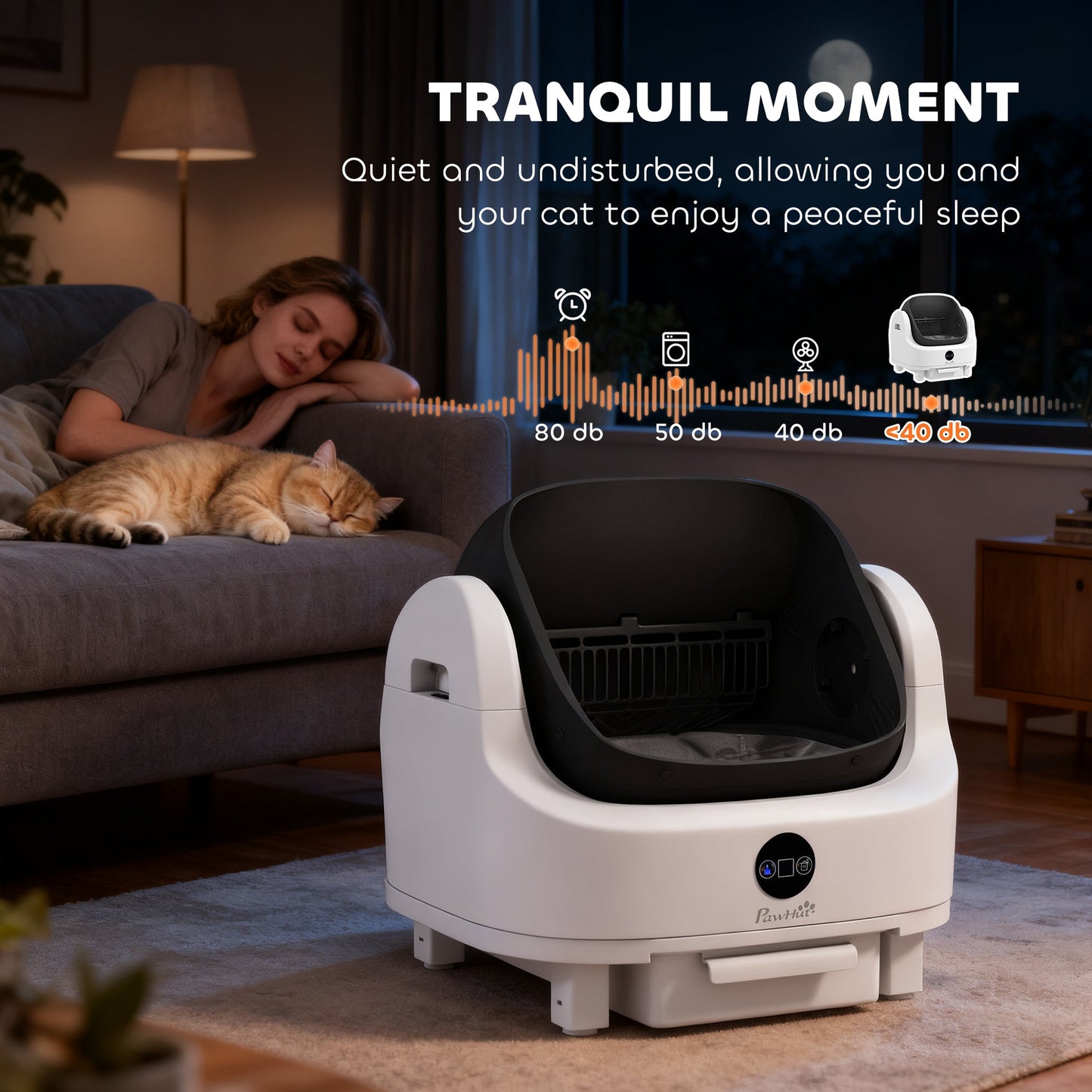 Self Cleaning Cat Litter Tray Top Opening Design, Automatic Litter Box More Space for Multiple & Senior, Large Cats, Integrated Security Protection, Odor-Free,  Instant Cleaning & Easy Scooping