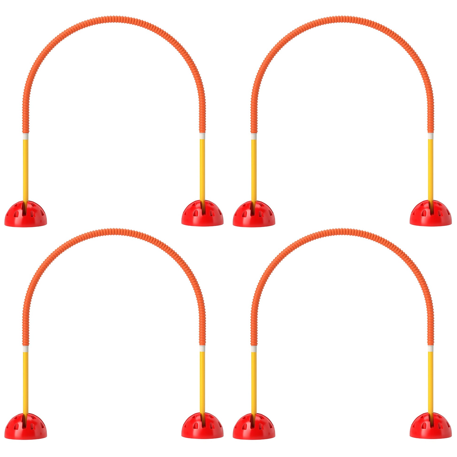 4 Piece Dog Agility Training Equipment with 4 Adjustable Width Doors, Carry Bag, Easy to Assemble, Dog Obstacle Course for Garden, Orange