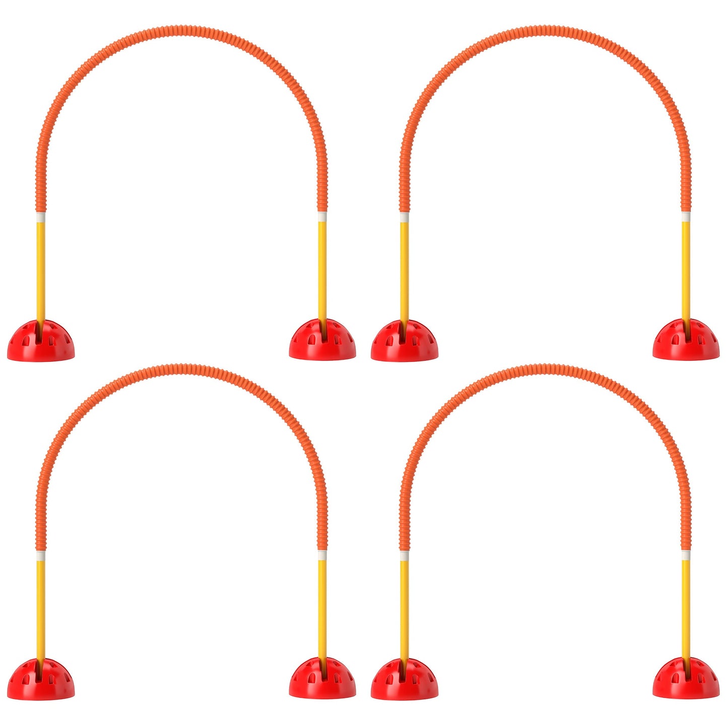 4 Piece Dog Agility Training Equipment with 4 Adjustable Width Doors, Carry Bag, Easy to Assemble, Dog Obstacle Course for Garden, Orange