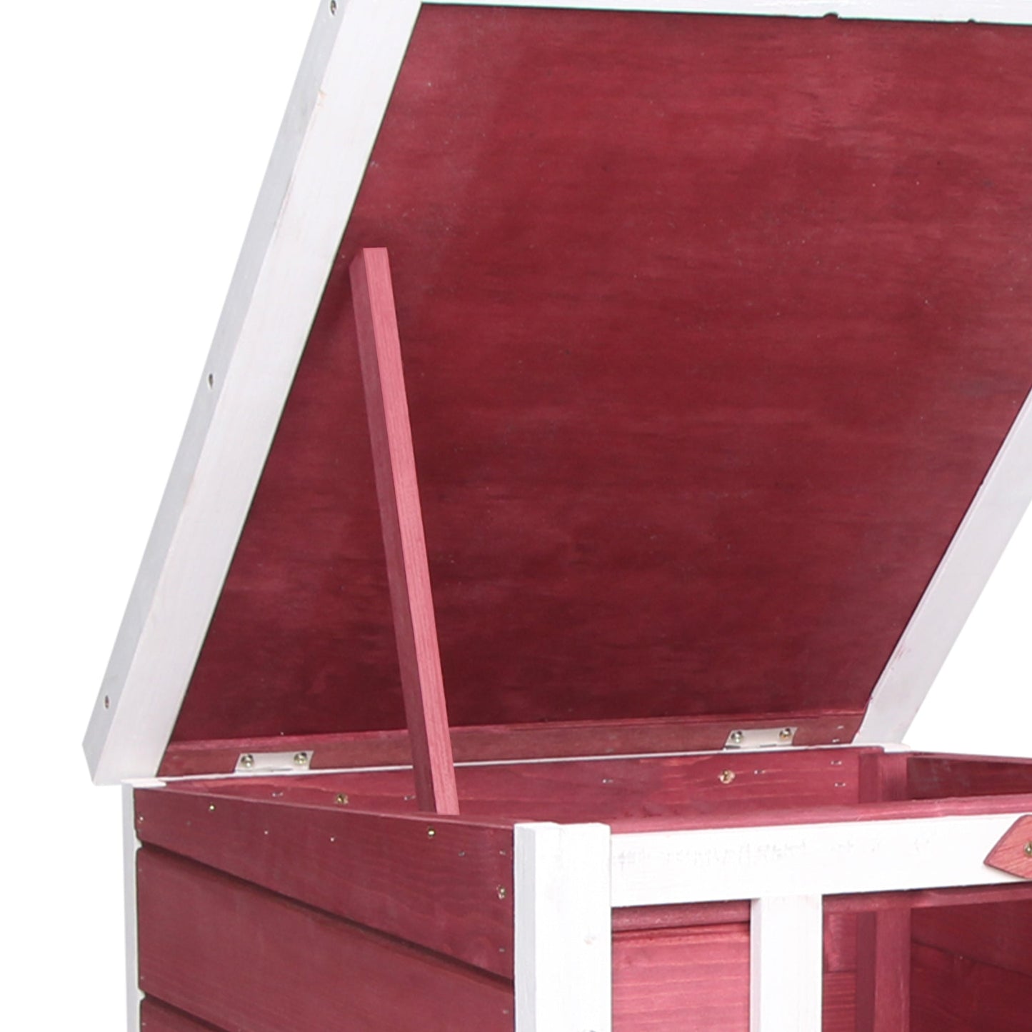 Wooden Rabbit Hutch Outdoor, Guinea Pig Hutch, Rabbit Hideaway, Cat House, Bunny Cage Small Animal House with Openable Roof, 51 x 42 x 43 cm, Red