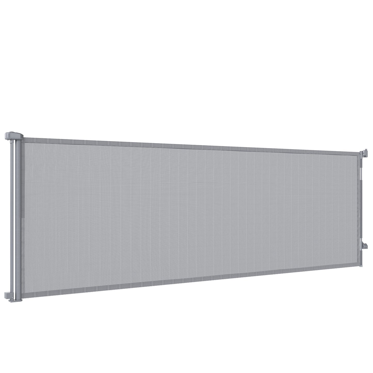 Retractable Stair Gate for Dogs, Pet Gate, Extends to 300 cm Wide & 104 cm Tall, One Handed Operation, for Stairs, Hallways, Doorways, Indoor and Outdoor, Grey