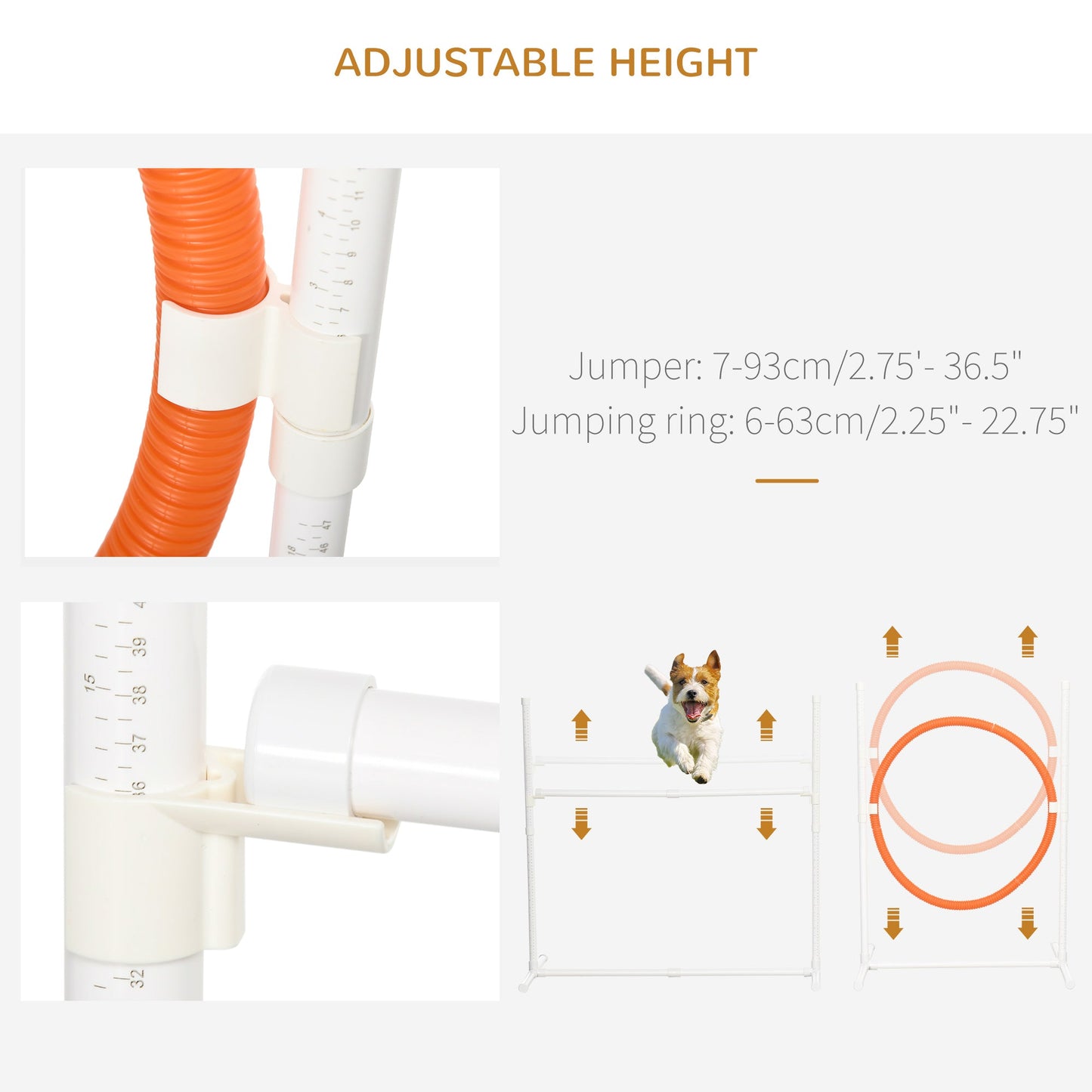 Dog Agility Equipment Set 6 PCs with 3(m) Tunnel, Canine Whistle, Pause Box, Dog Jumps, Weave Poles