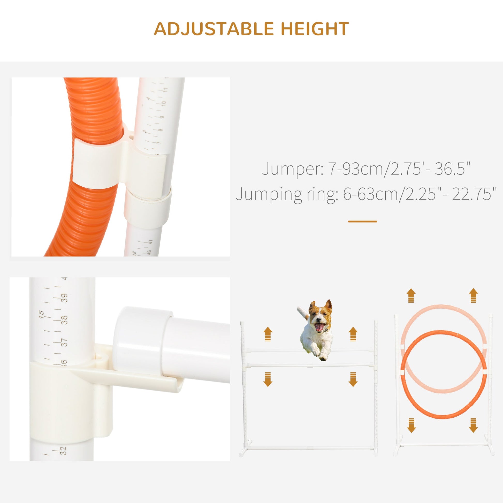 Dog Agility Equipment Set 6 PCs with 3(m) Tunnel, Canine Whistle, Pause Box, Dog Jumps, Weave Poles