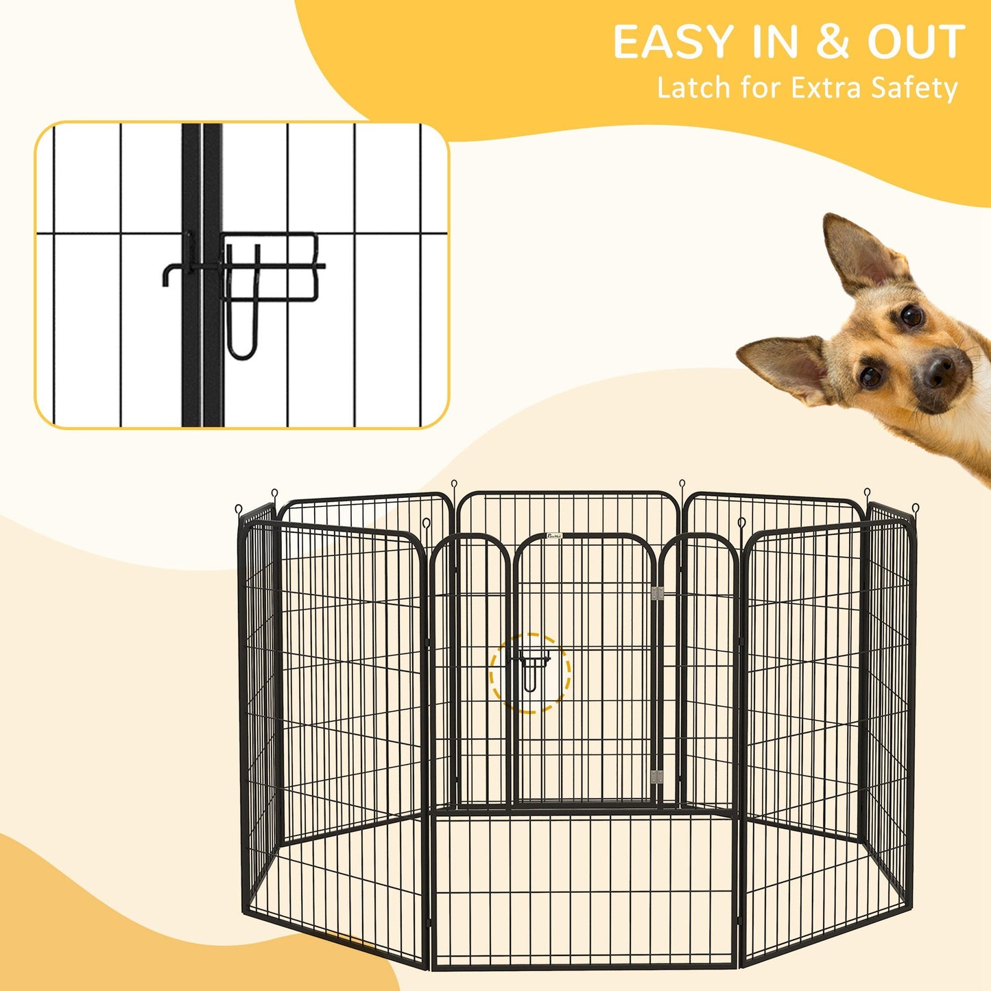 Dog Pen 8 Panels Puppy Pen Heavy Duty Pet Playpen for Indoor Outdoor for Dogs, Rabbits, Ducks 100cm High