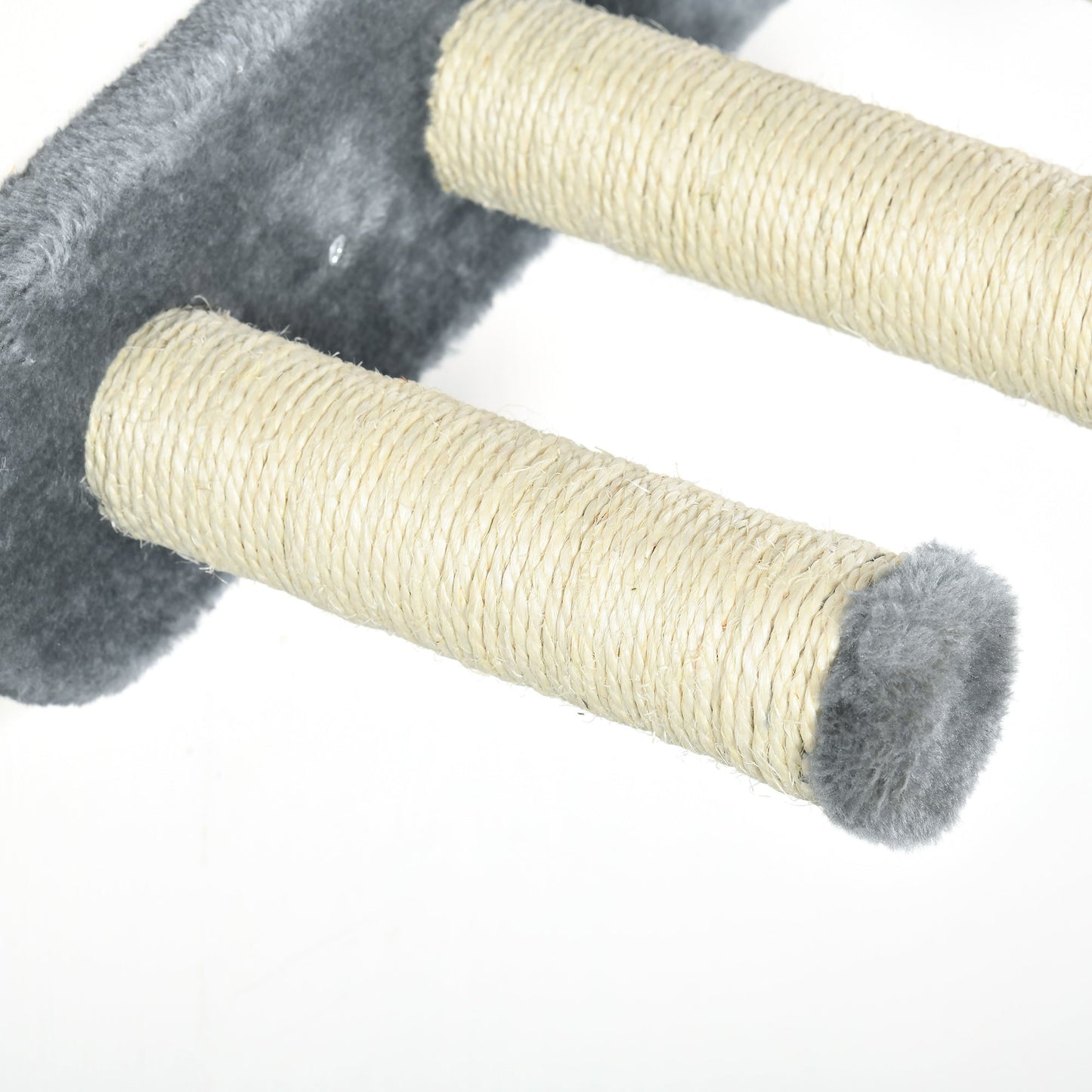 4PCs Wall Mounted Cat Tree Cat Wall Shelves Furniture Climbing Shelf Set Kitten Activity Centre w/ Hammock, Scratching Post - Grey