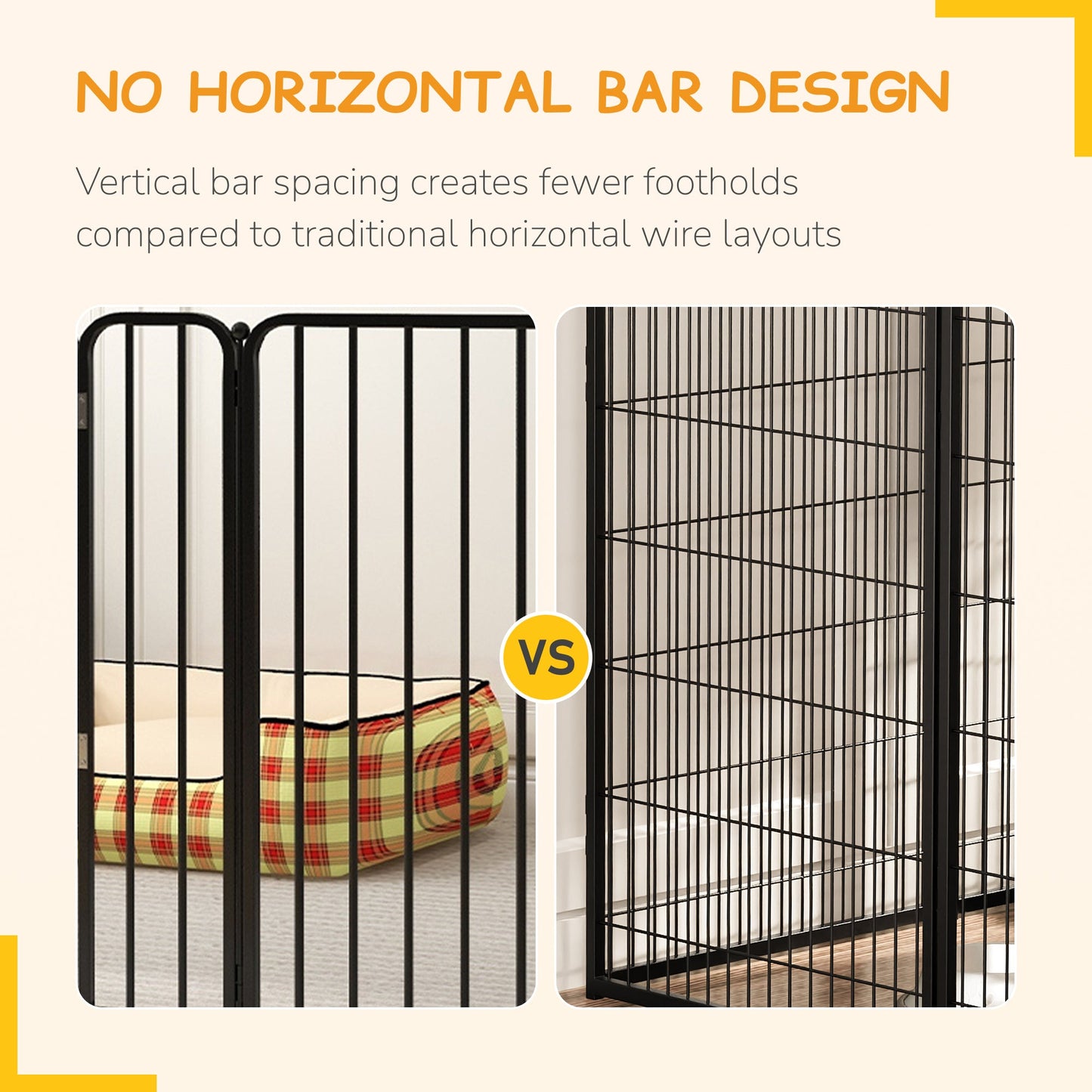 8 Panel 80cm Height Heavy Duty with Vertical Bars & Mountable Design