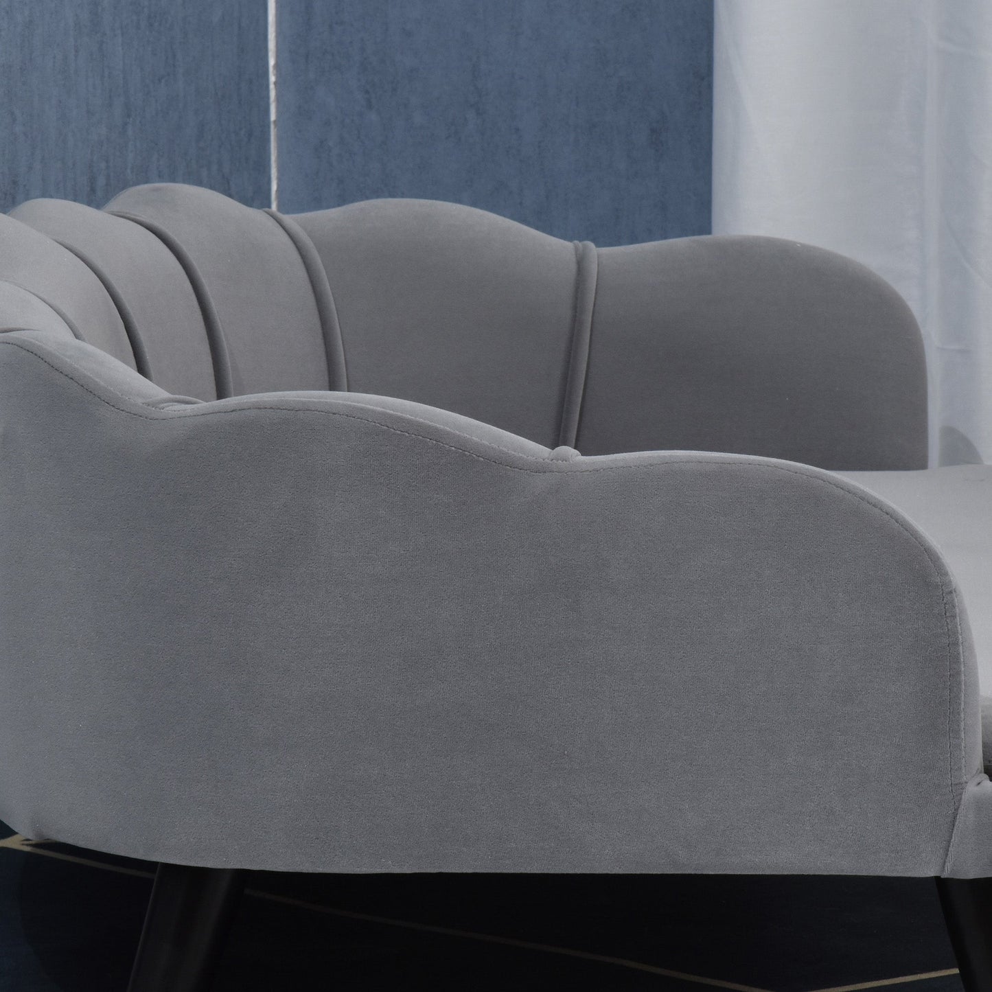 Dog Sofa for Medium, Large Dogs, Shell Shaped Pet Couch Bed w/ Legs, Cushion, Washable Cover - Grey