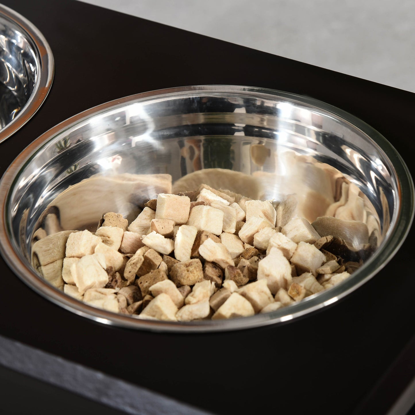 Raised Dog Bowl Feeding Bowls with Stand for Medium Dogs Elevated Pet Bowls Water Food Feeder 58L x 31W x 25H cm - Brown