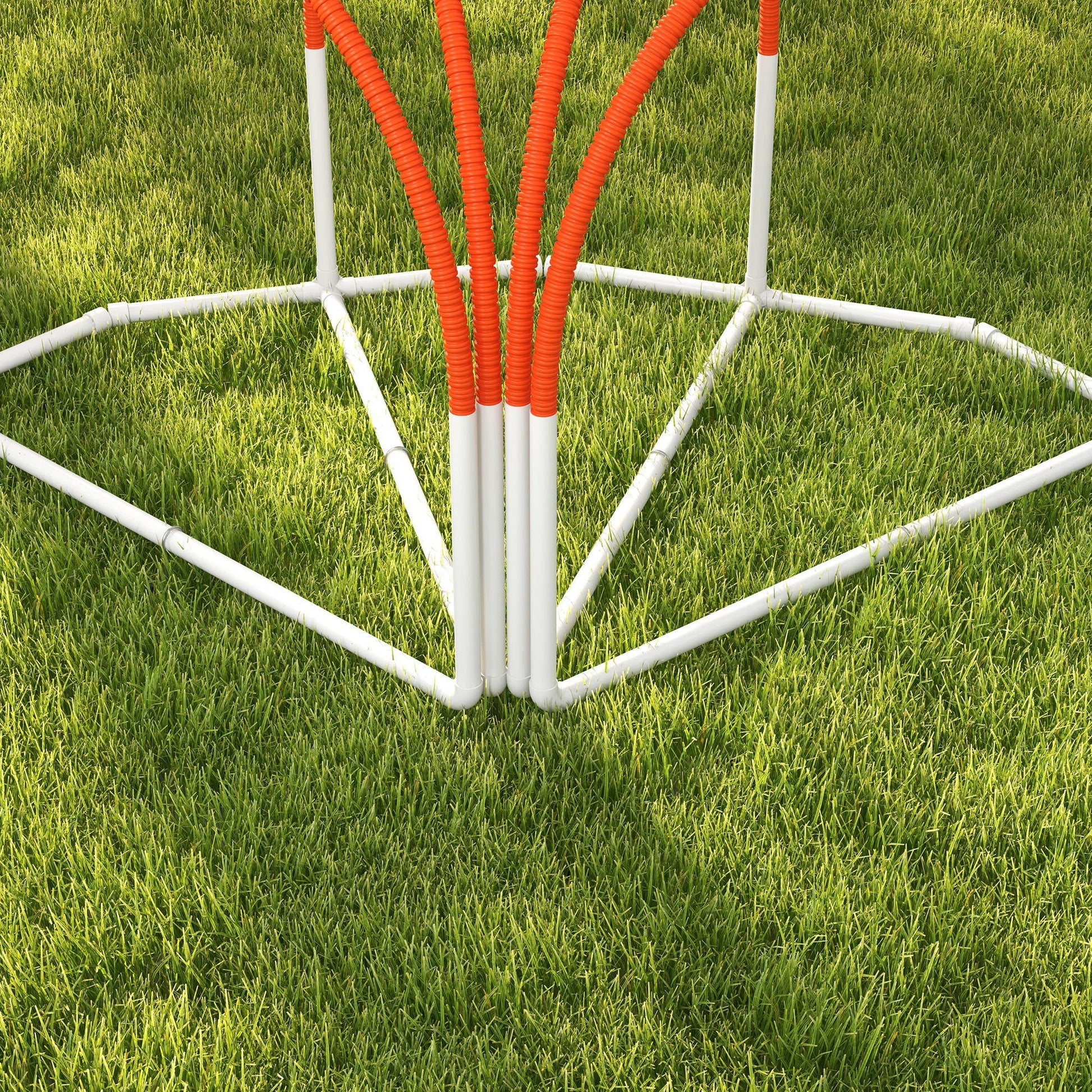 Dog Agility Equipment Set, Dog Agility Training Equipment for Dogs with Oxford Carry Bag, 4 PCS Weave Poles, Dog Obstacle Course, Pet Outdoor Games, Orange