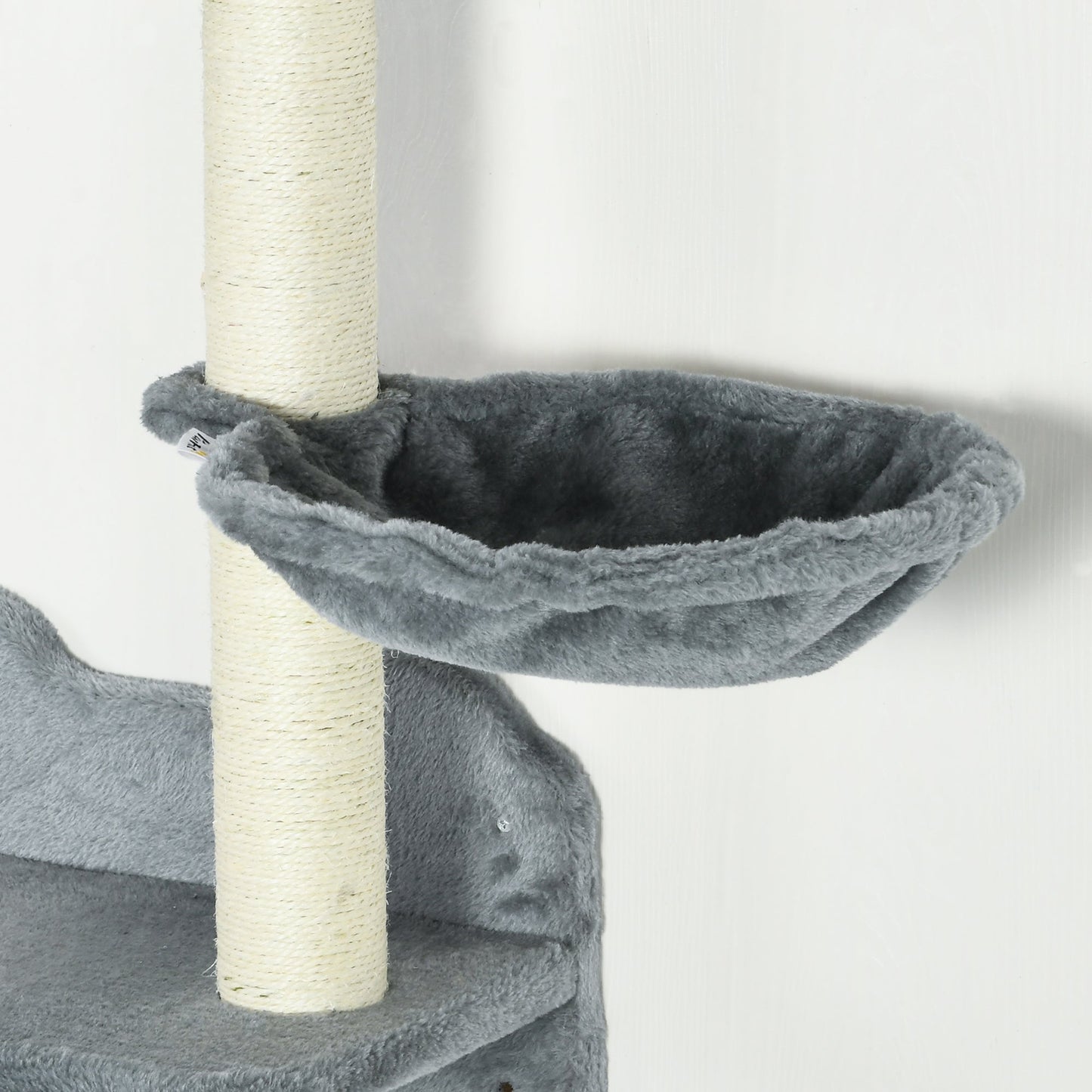 4 Piece Cat Shelves Cat Wall Furniture Wall-Mounted Cat Tree for Indoor Cat w/ Hammock, Steps, Platforms, Scratching Post - Grey